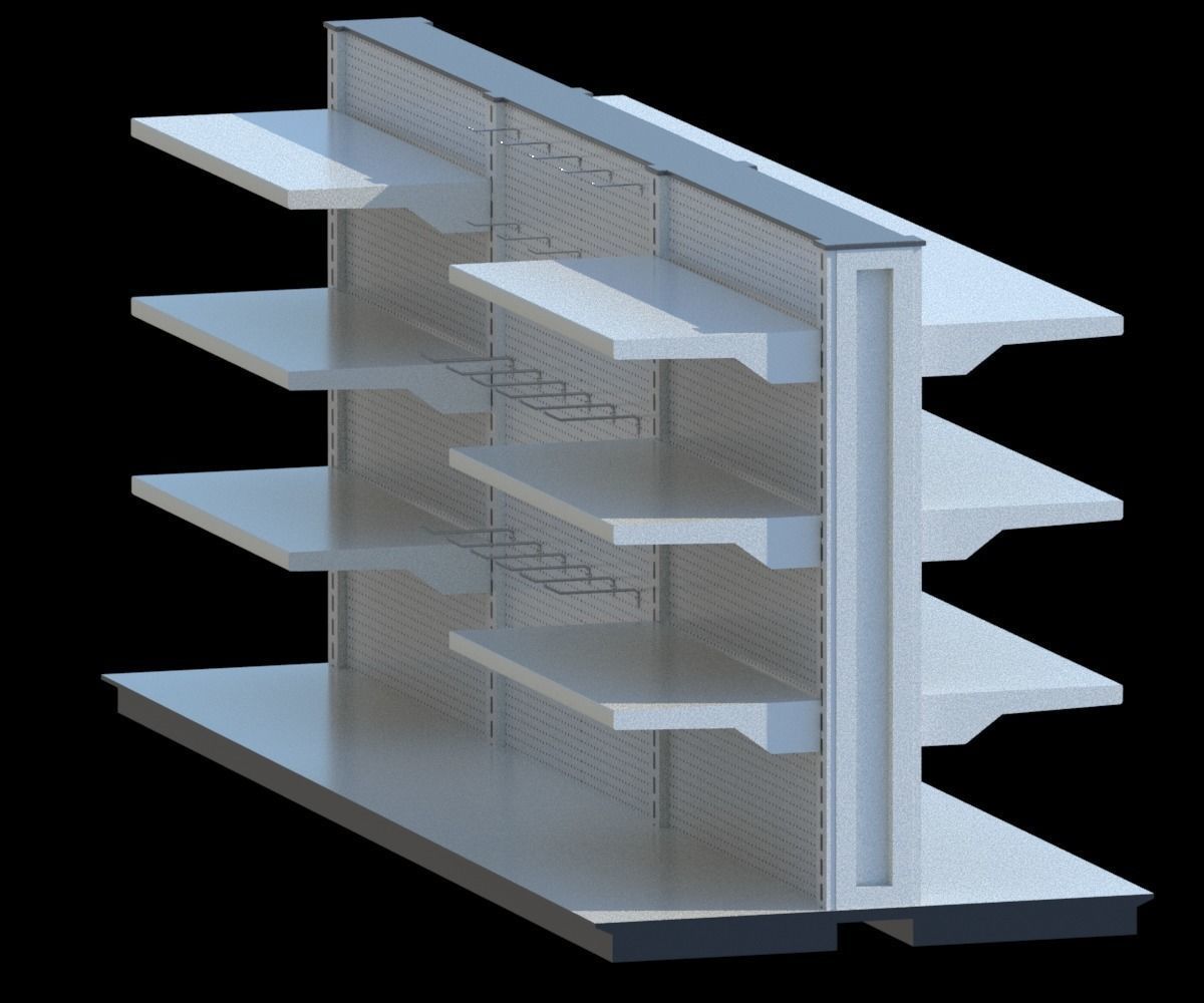 Package Shelves  Refrigerators  Freezers and Scalesed Low-poly 3D model_39