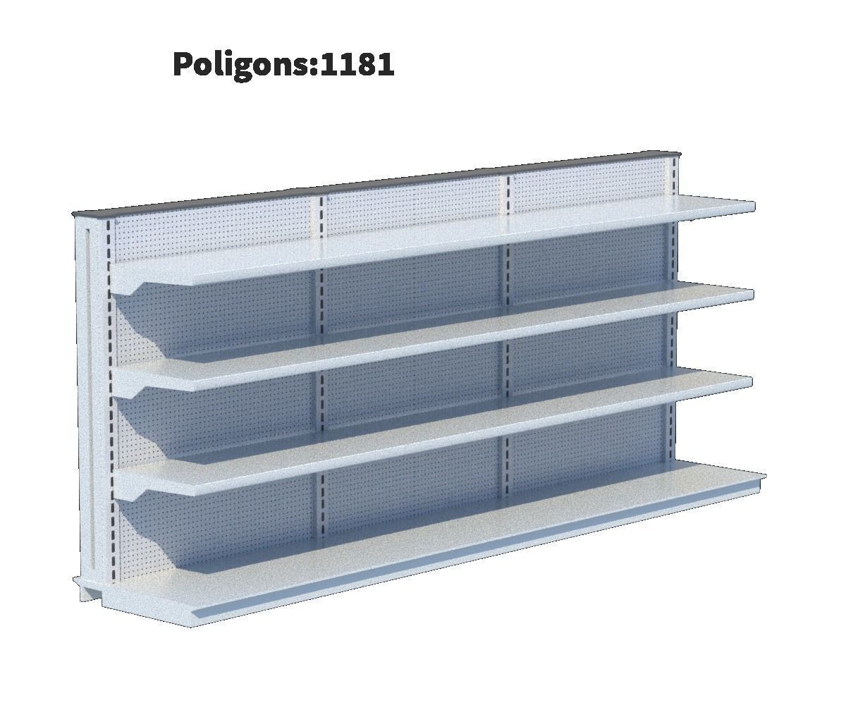Package Shelves  Refrigerators  Freezers and Scalesed Low-poly 3D model_29