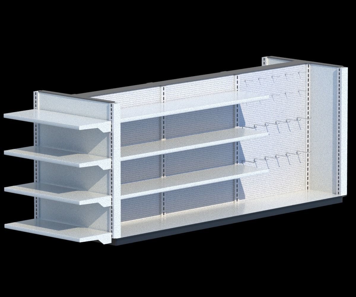 Package Shelves  Refrigerators  Freezers and Scalesed Low-poly 3D model_36