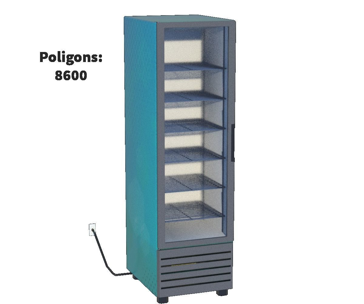 Package Shelves  Refrigerators  Freezers and Scalesed Low-poly 3D model_23