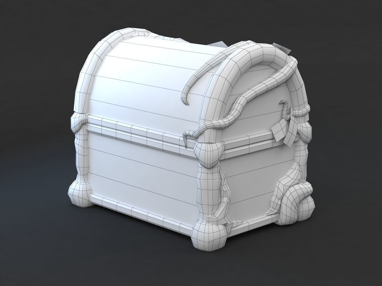 Magic Wooden Chest Low-poly 3D model_10