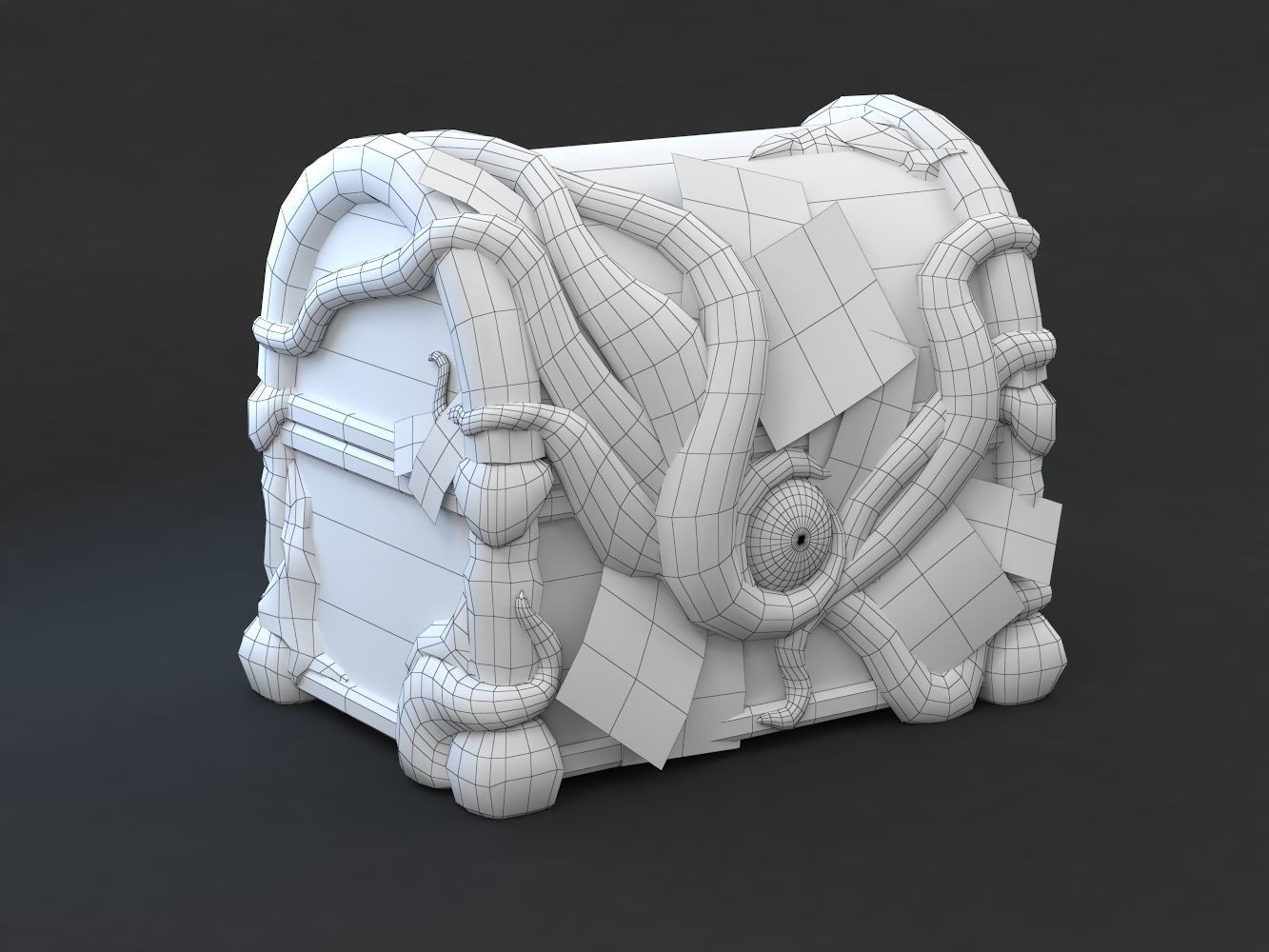 Magic Wooden Chest Low-poly 3D model_1