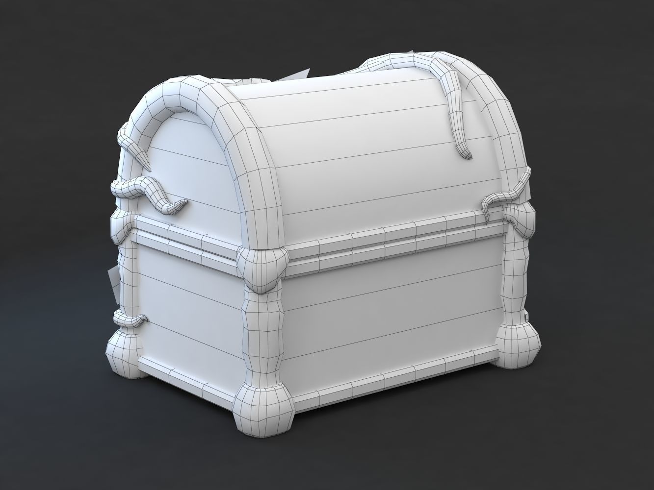 Magic Wooden Chest Low-poly 3D model_8