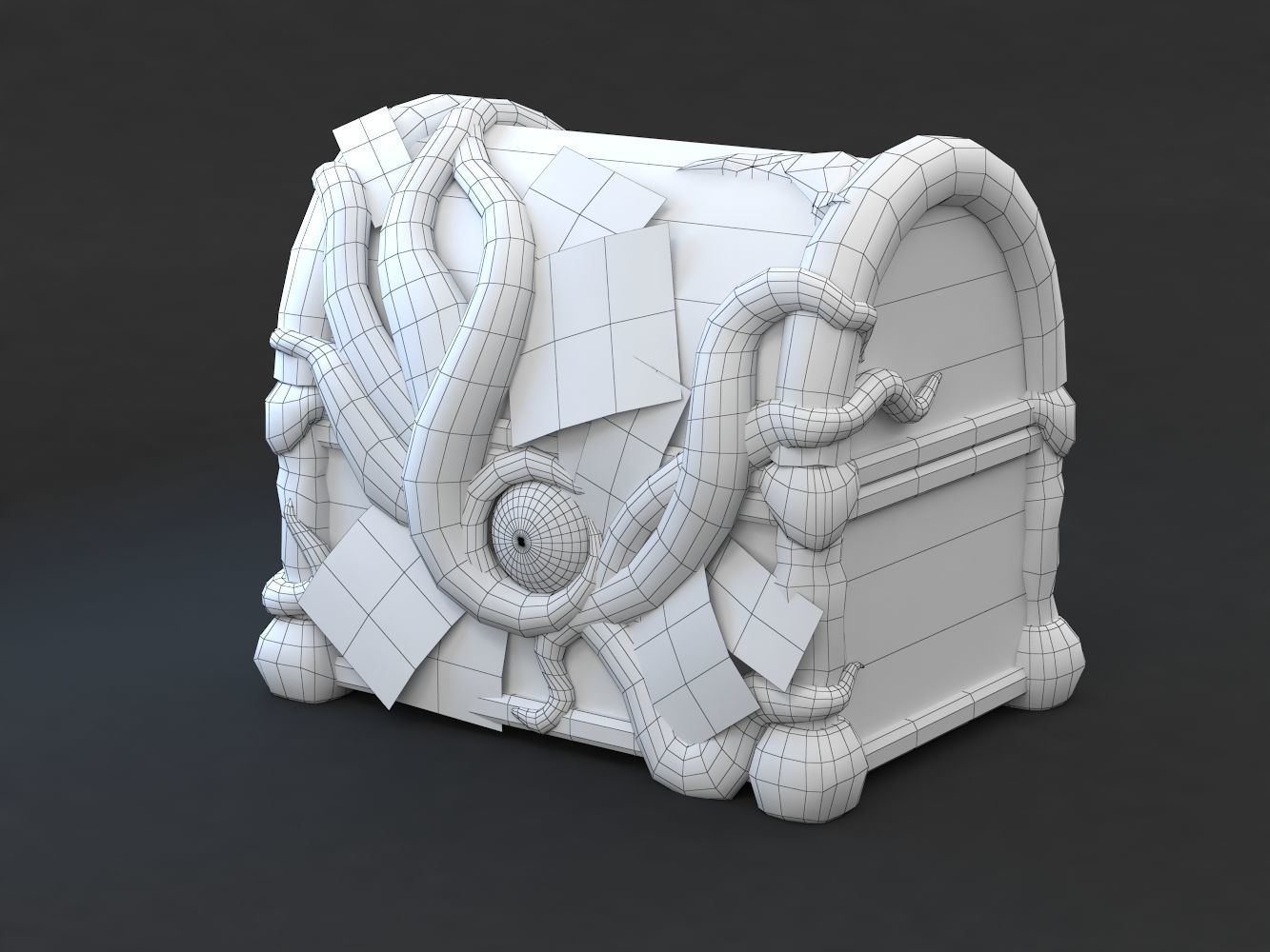 Magic Wooden Chest Low-poly 3D model_3