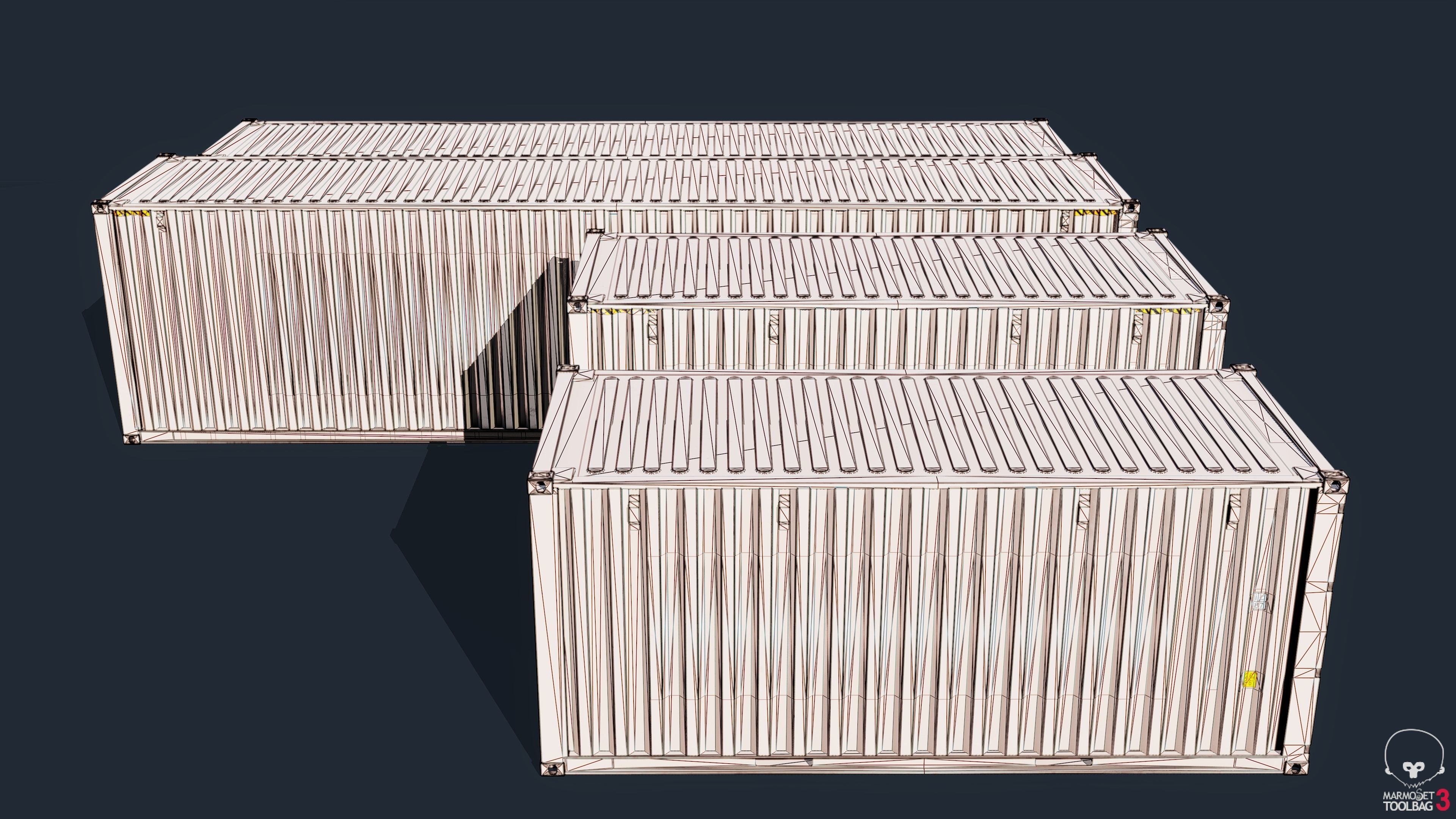 Container Pack Low-poly 3D model_7