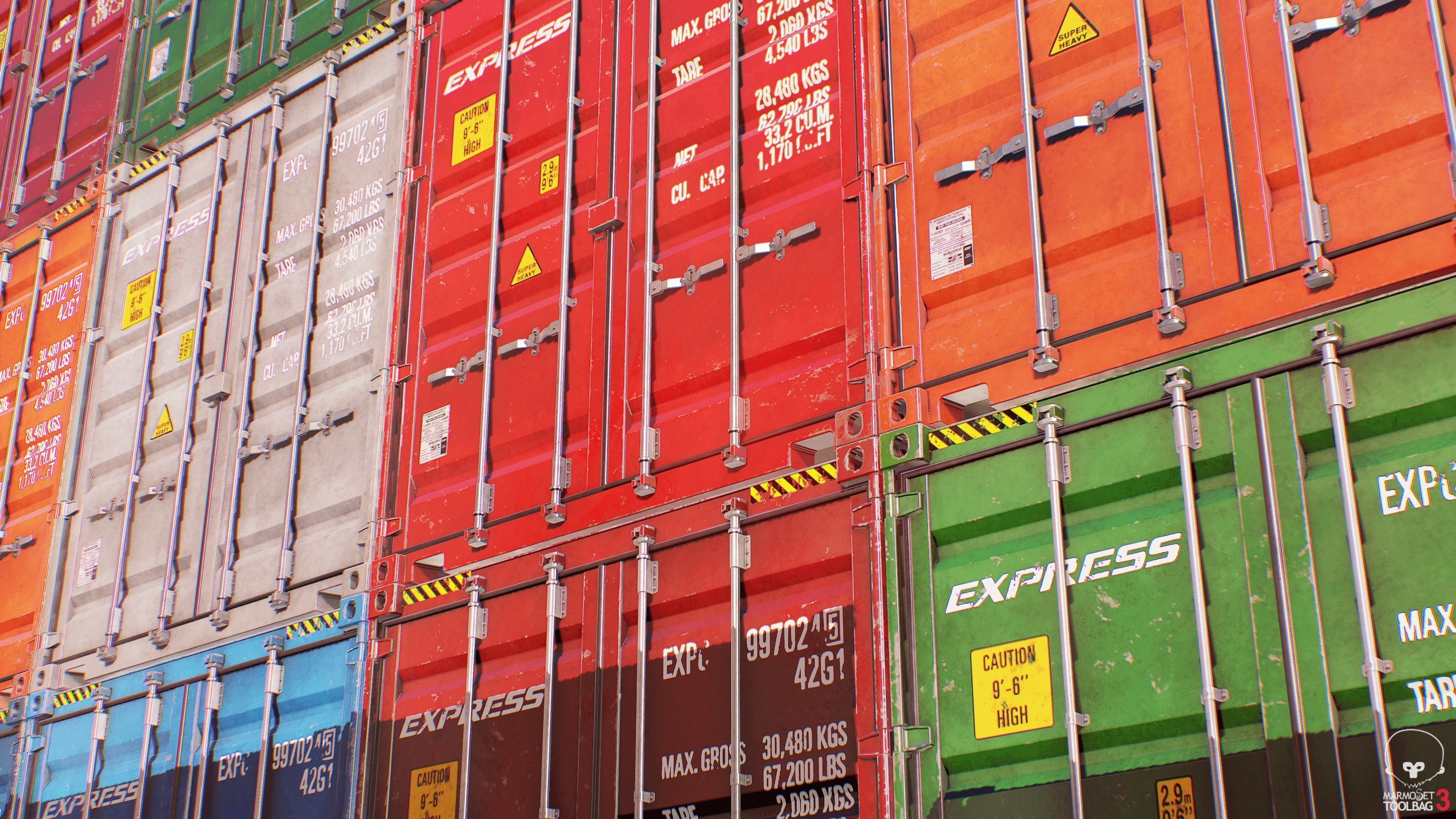 Container Pack Low-poly 3D model_20