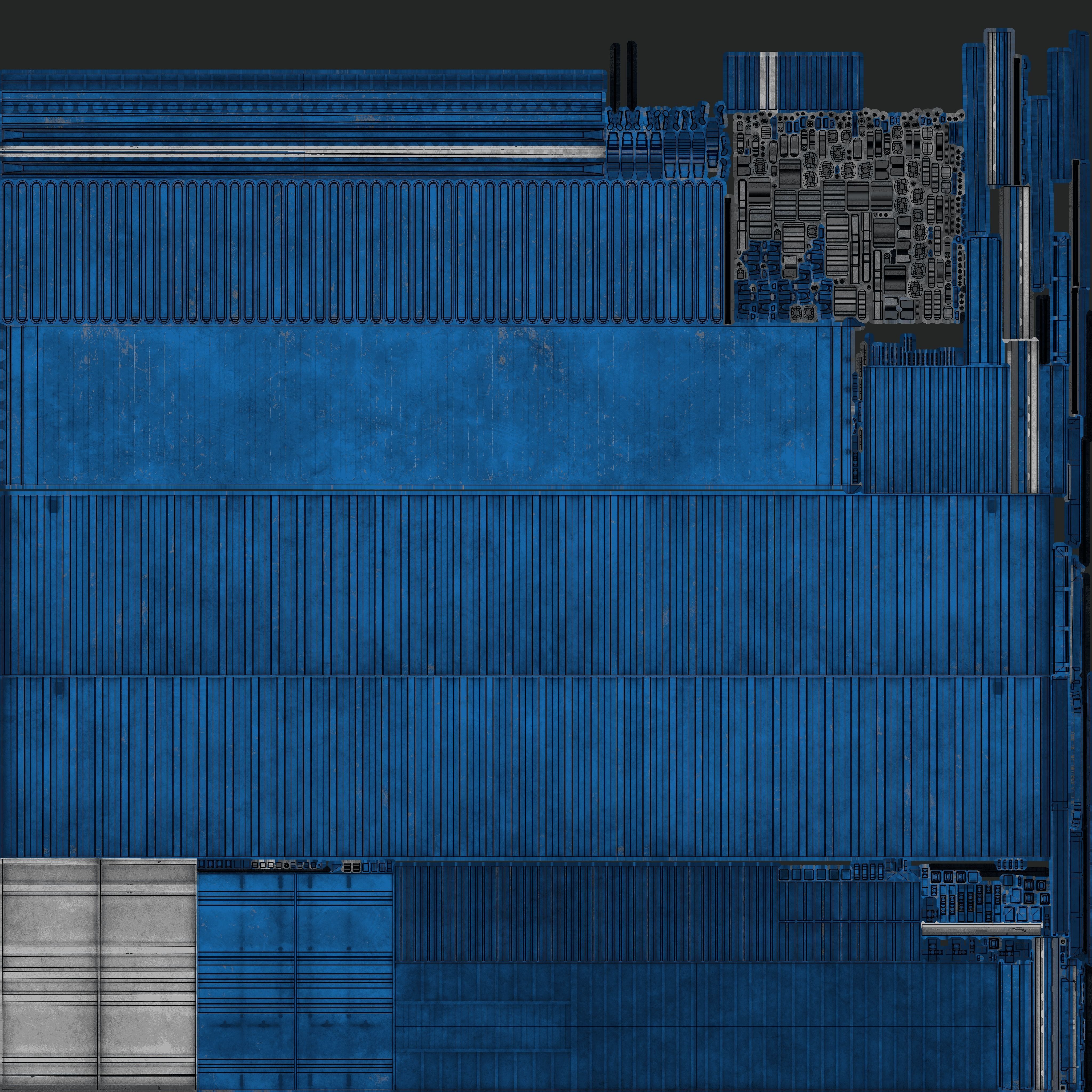 Container Pack Low-poly 3D model_6