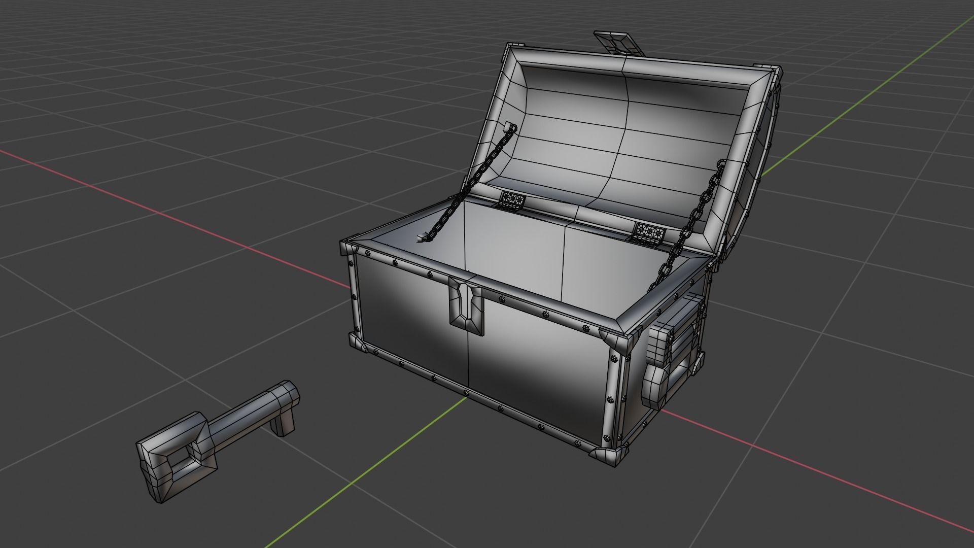 Treasure Chest Low-poly 3D model_2