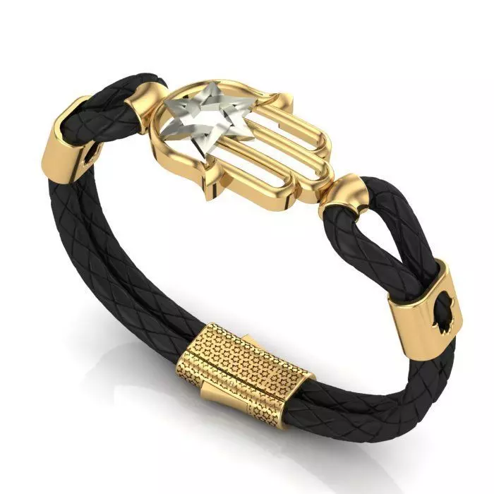 MEN LEATHER BRACELET 3D print model