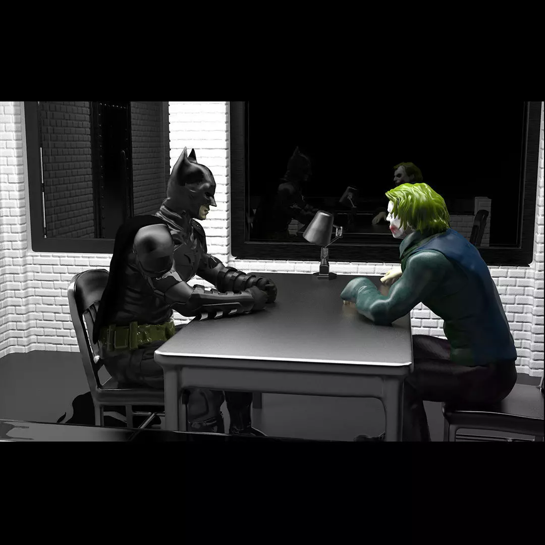 Batman interrogates the Joker 3D print model_0