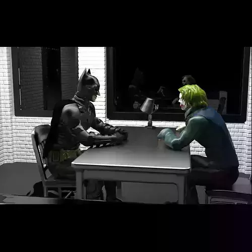 Batman interrogates the Joker 3D print model