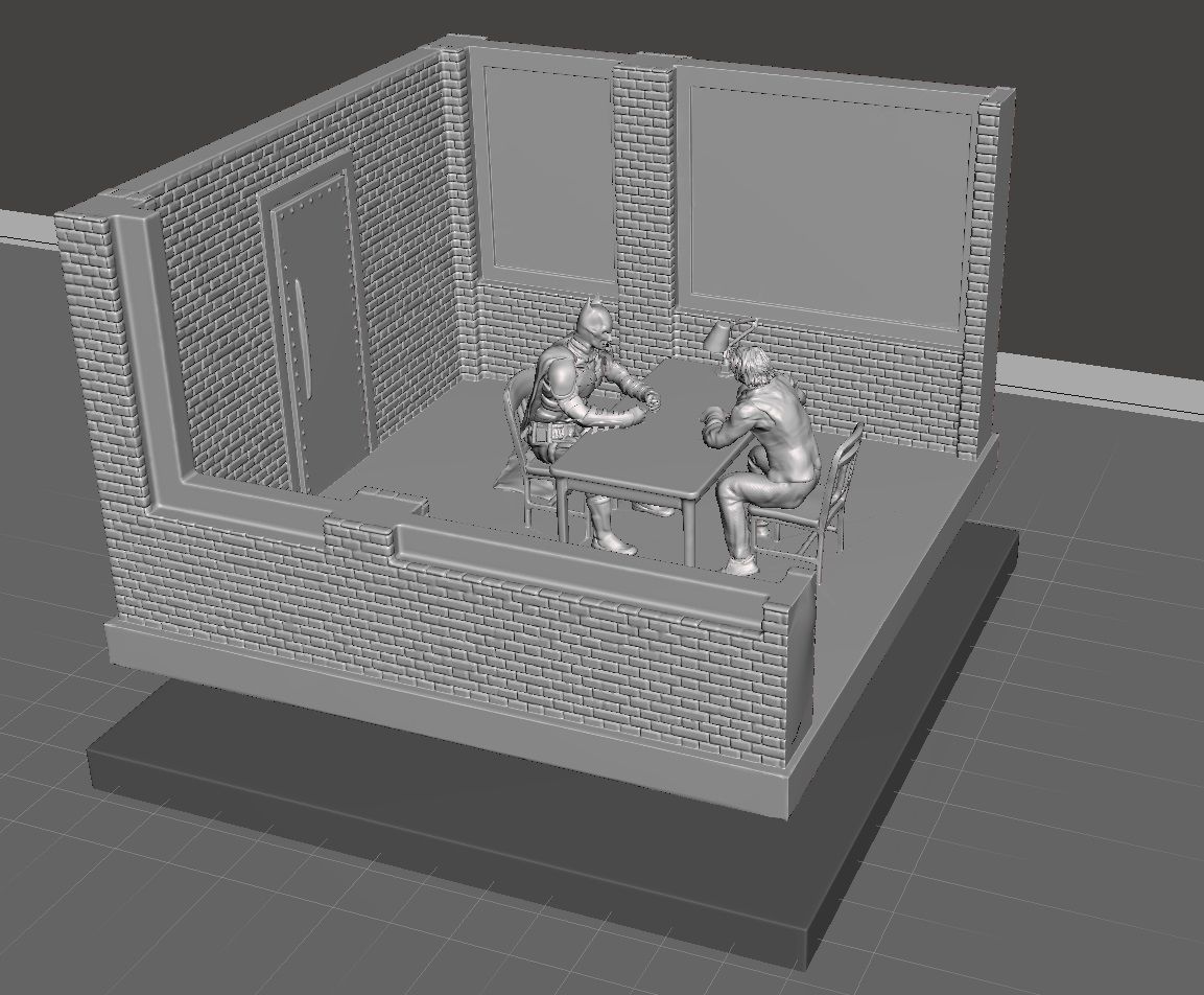 Batman interrogates the Joker 3D print model_8