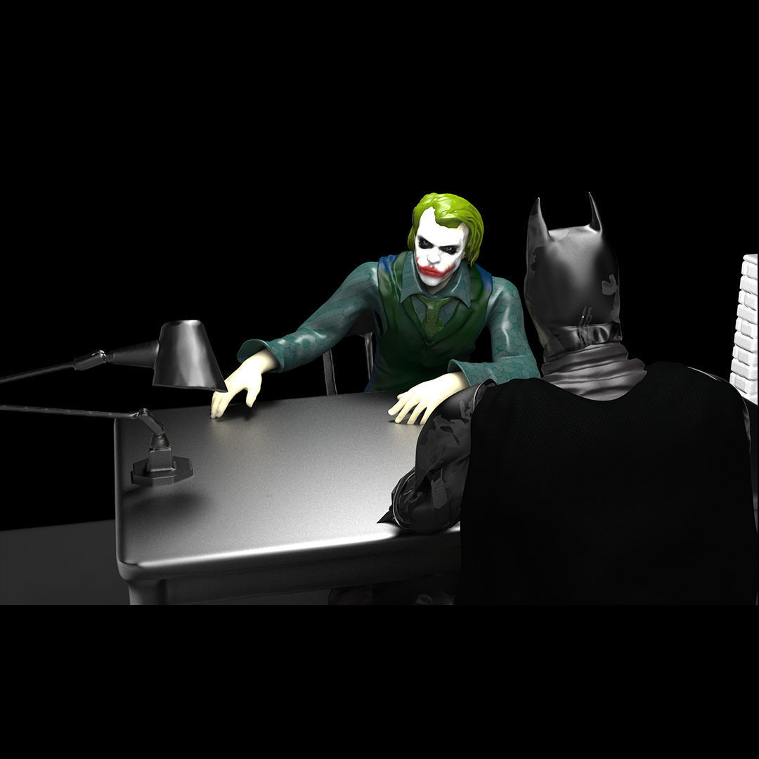 Batman interrogates the Joker 3D print model_7