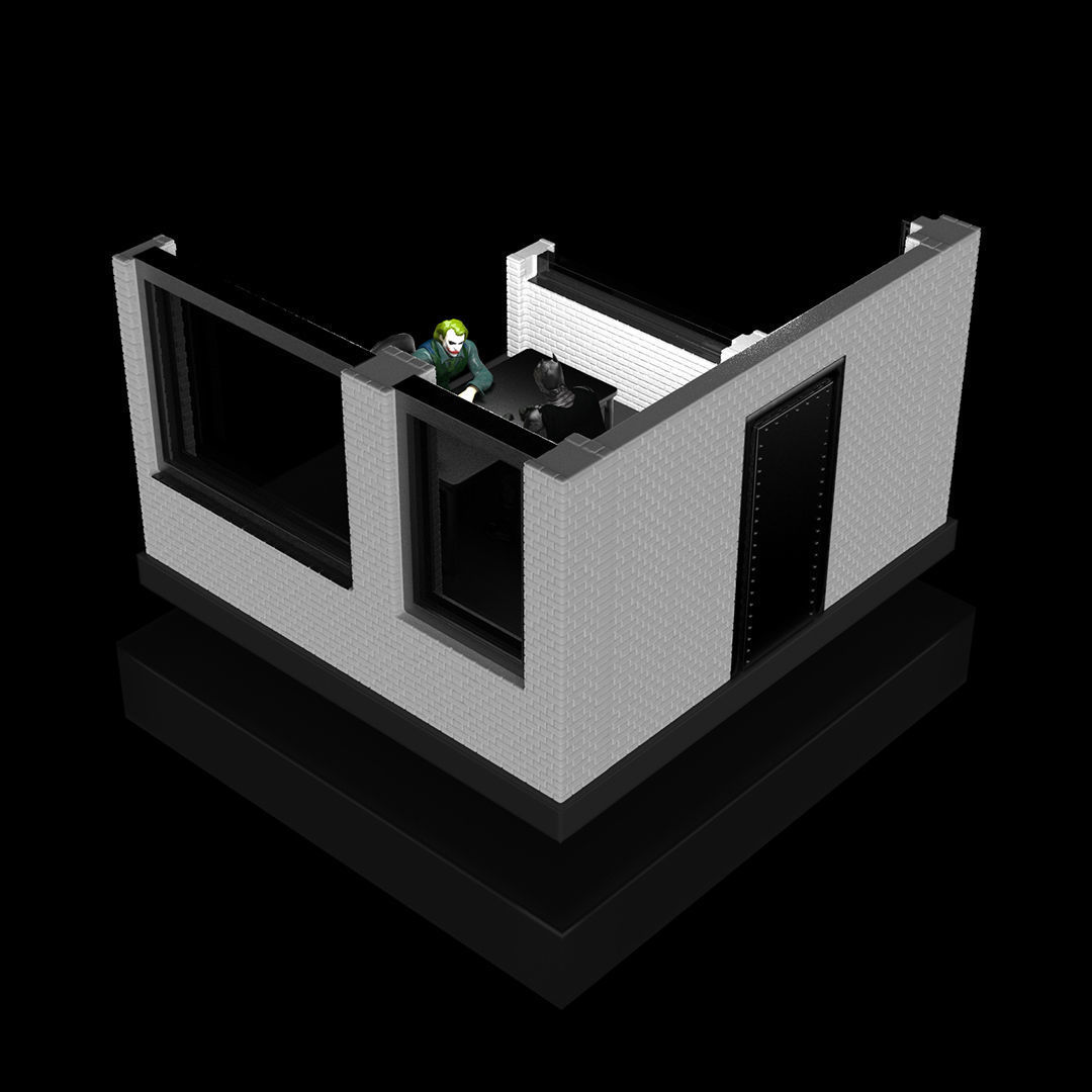 Batman interrogates the Joker 3D print model_5