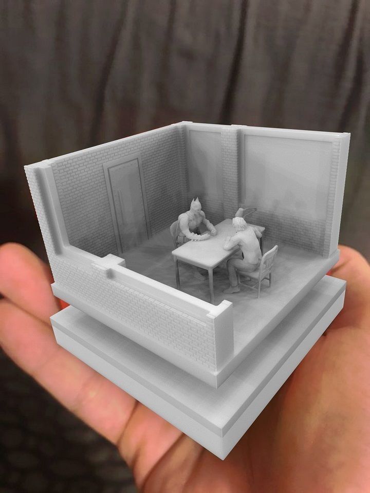 Batman interrogates the Joker 3D print model_2