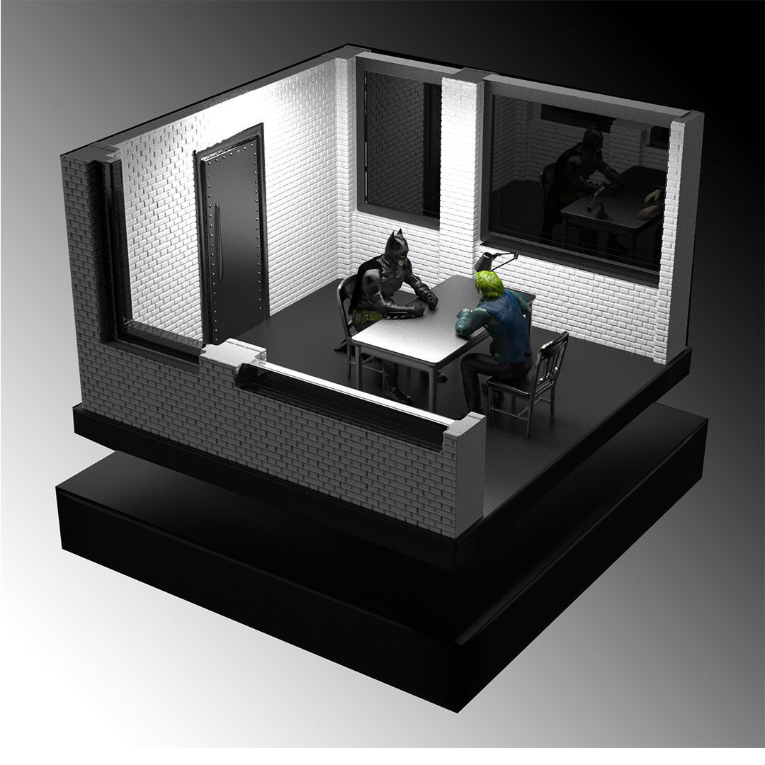 Batman interrogates the Joker 3D print model_1