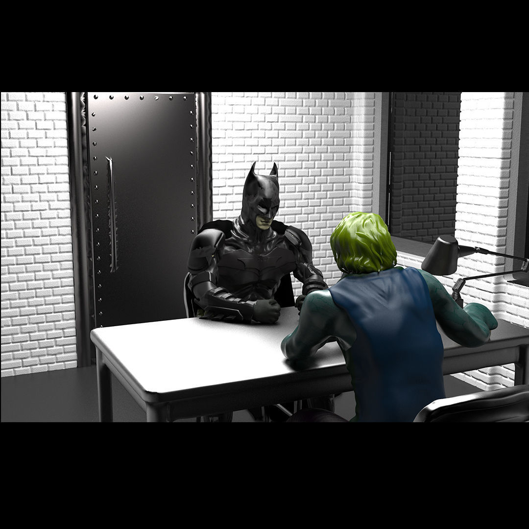 Batman interrogates the Joker 3D print model_6