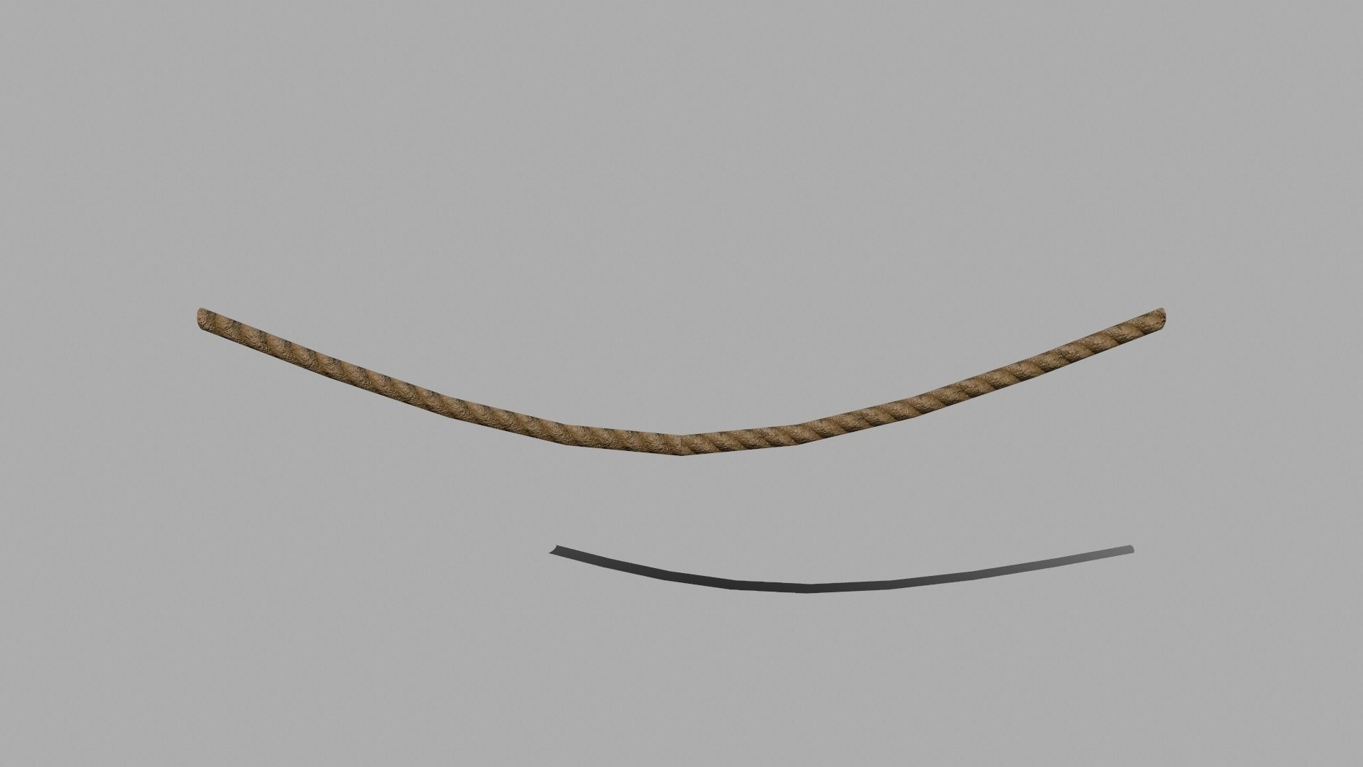Wood Set rope Low-poly 3D model_8