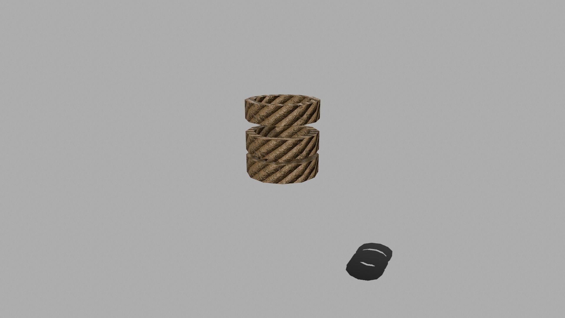 Wood Set rope Low-poly 3D model_11
