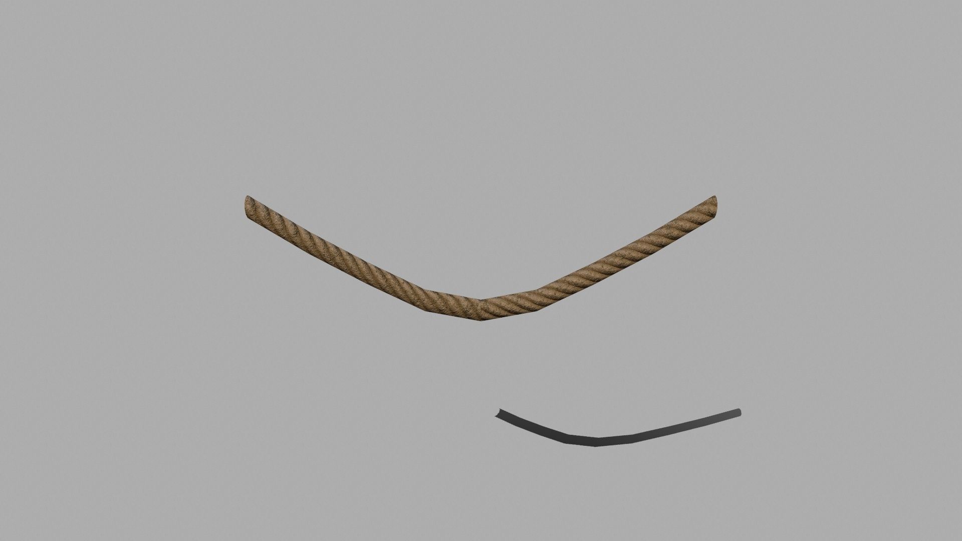 Wood Set rope Low-poly 3D model_14
