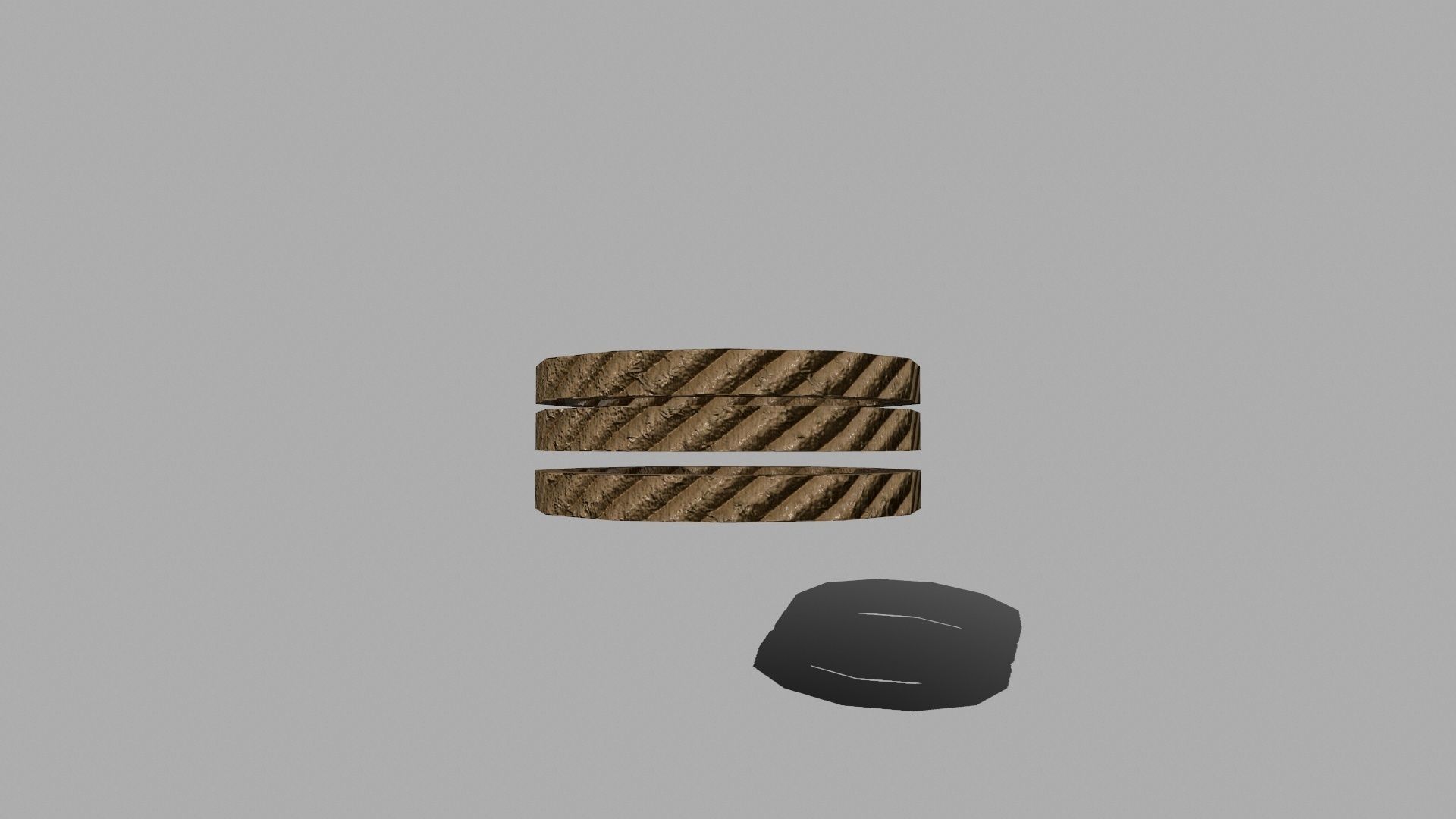 Wood Set rope Low-poly 3D model_10
