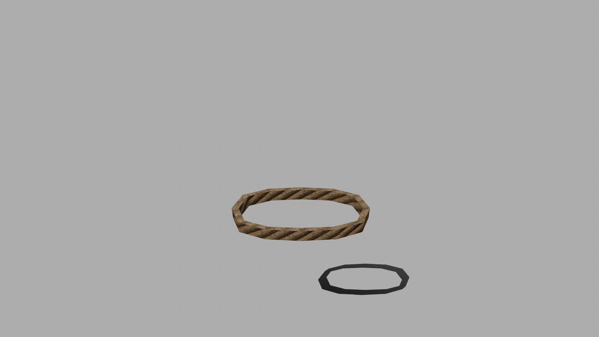 Wood Set rope Low-poly 3D model_9