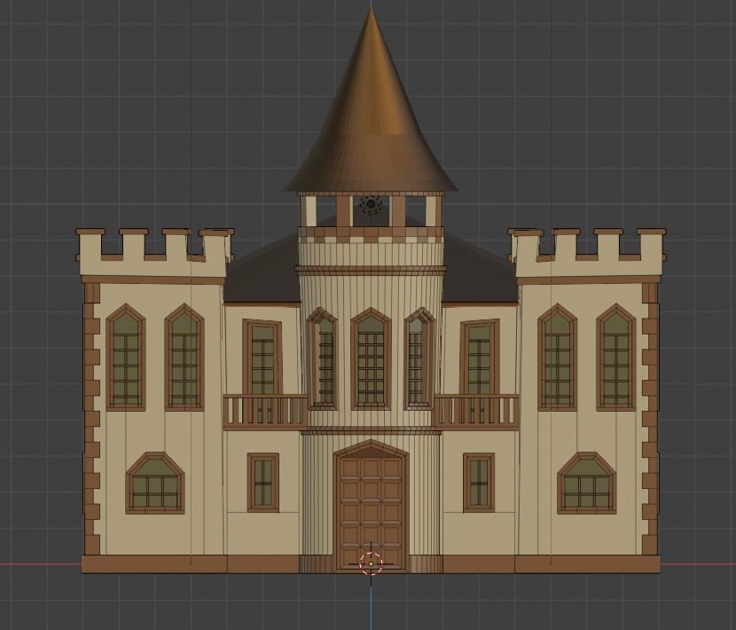 Castle Low-poly 3D model_3