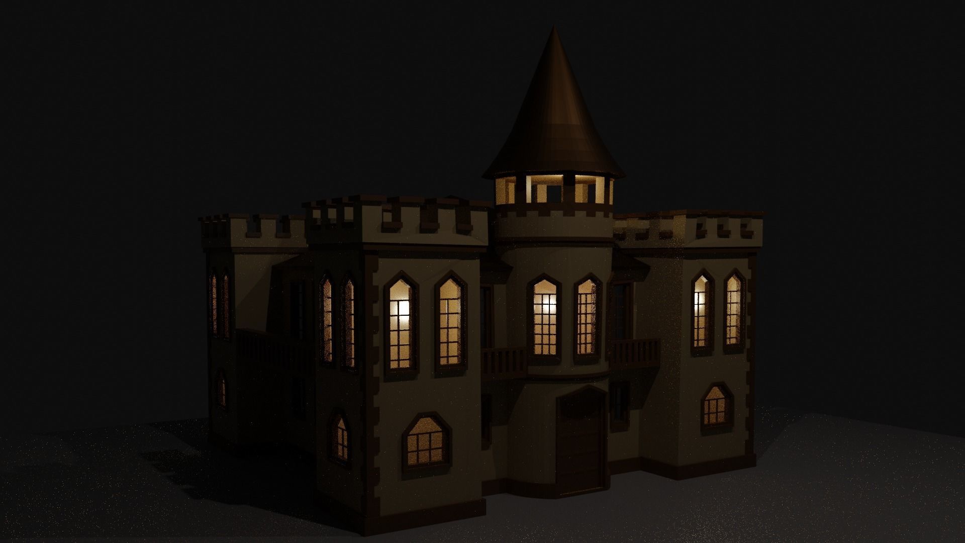 Castle Low-poly 3D model_1