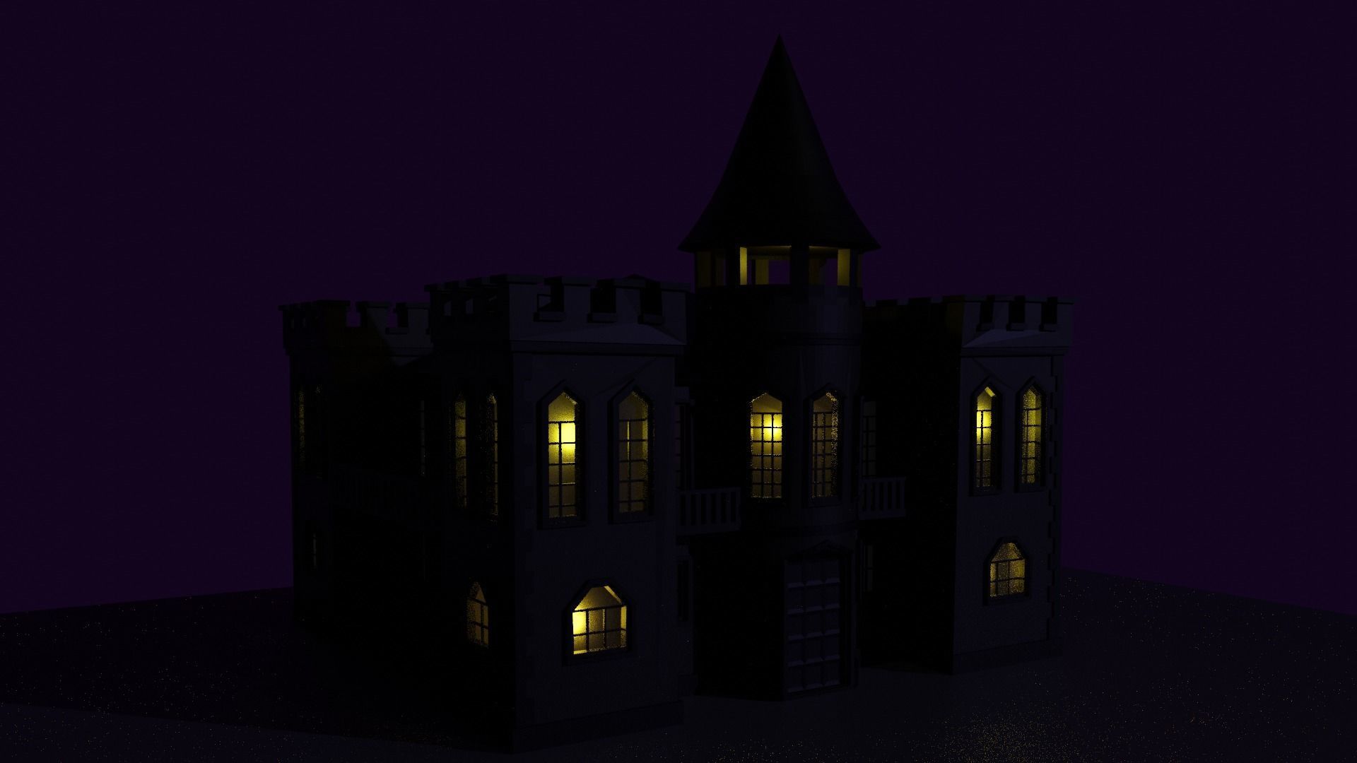 Castle Low-poly 3D model_2