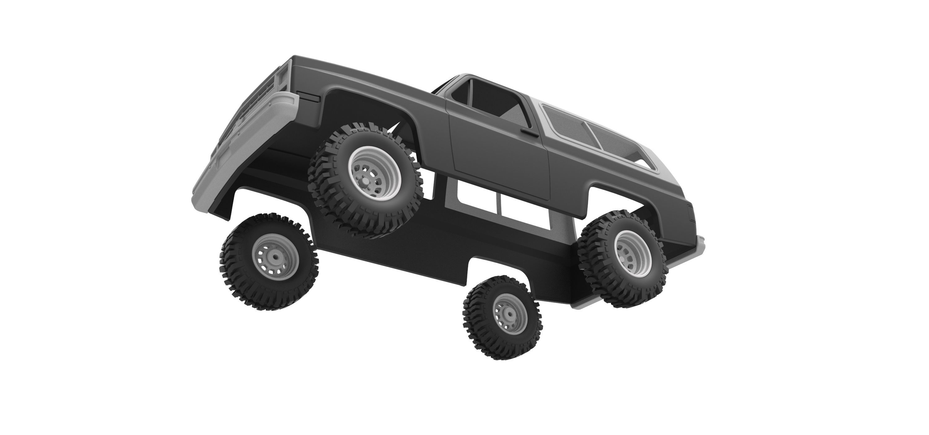 Shell and wheels 1988 Chevrolet Blazer K5 Scale 1 to 25 3D print model_1