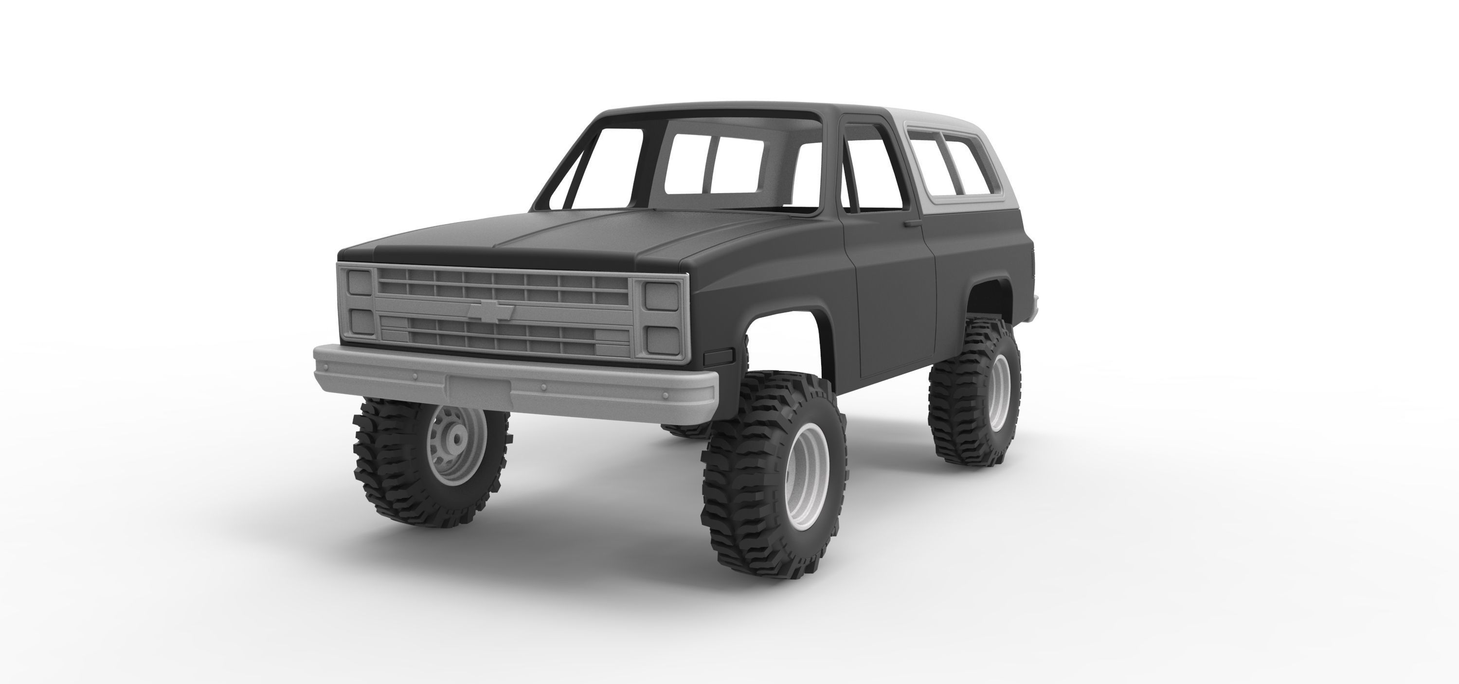 Shell and wheels 1988 Chevrolet Blazer K5 Scale 1 to 25 3D print model_2
