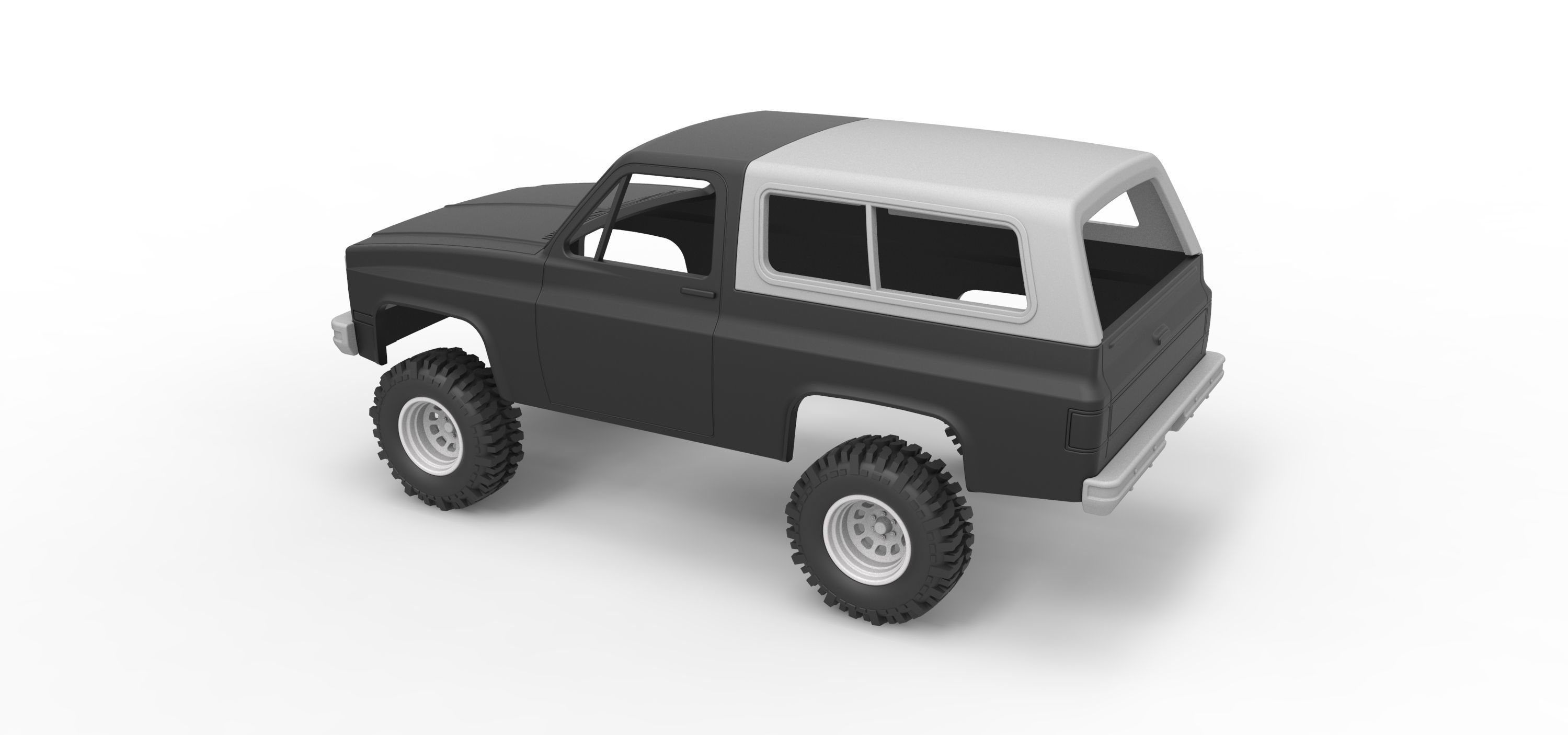 Shell and wheels 1988 Chevrolet Blazer K5 Scale 1 to 25 3D print model_8