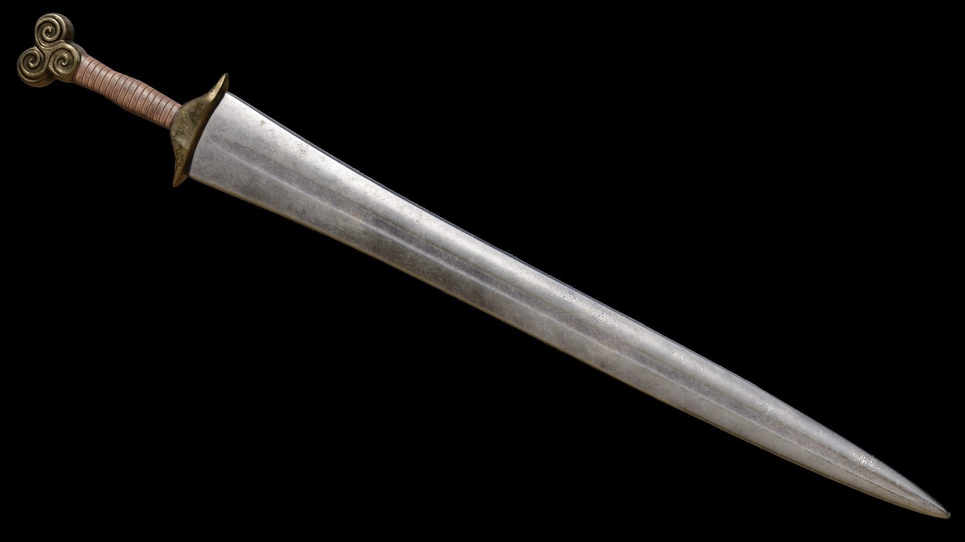 Greek Sword Xiphos 04 Low-poly 3D model_5