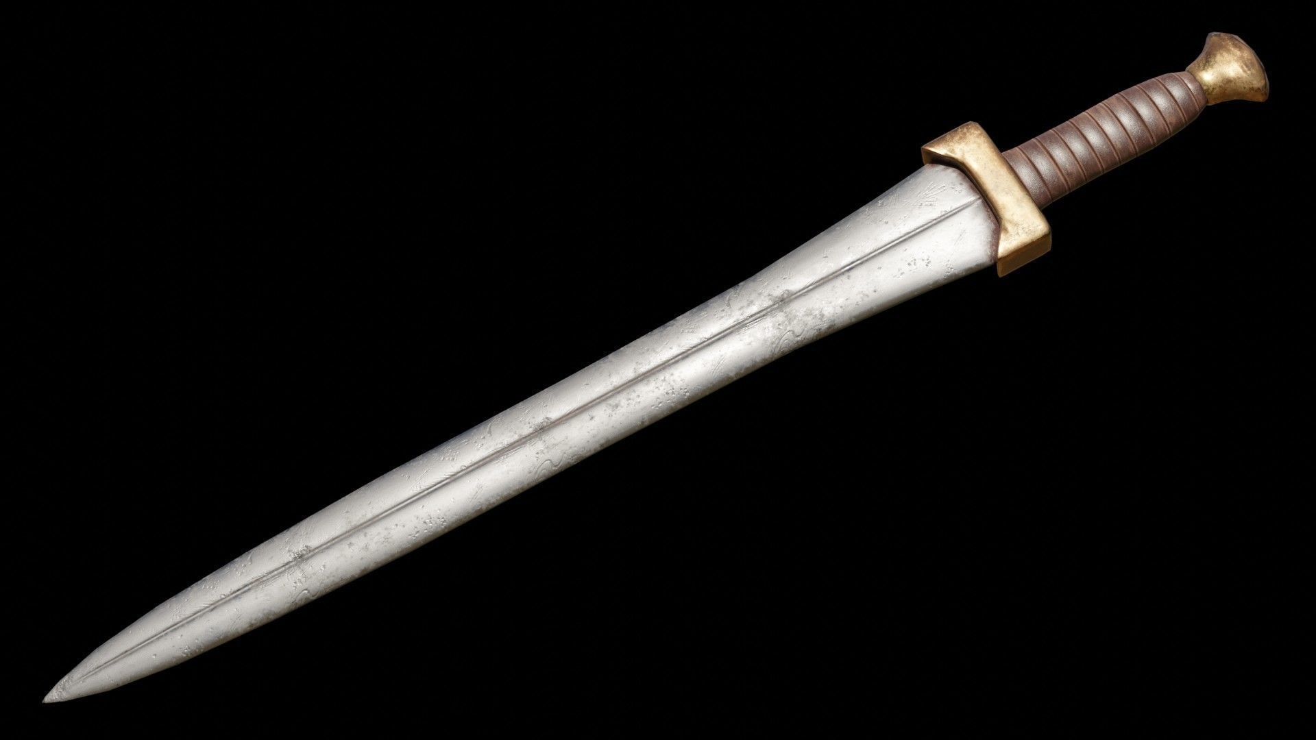 Greek Sword Xiphos Collection Low-poly 3D model_35