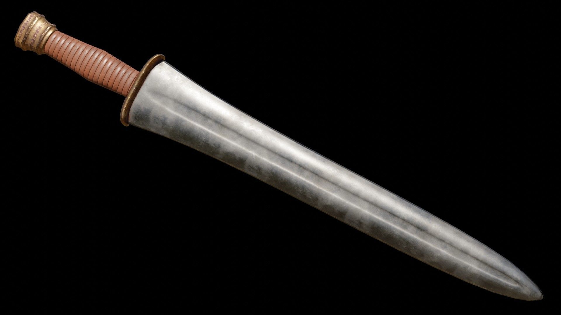 Greek Sword Xiphos Collection Low-poly 3D model_18