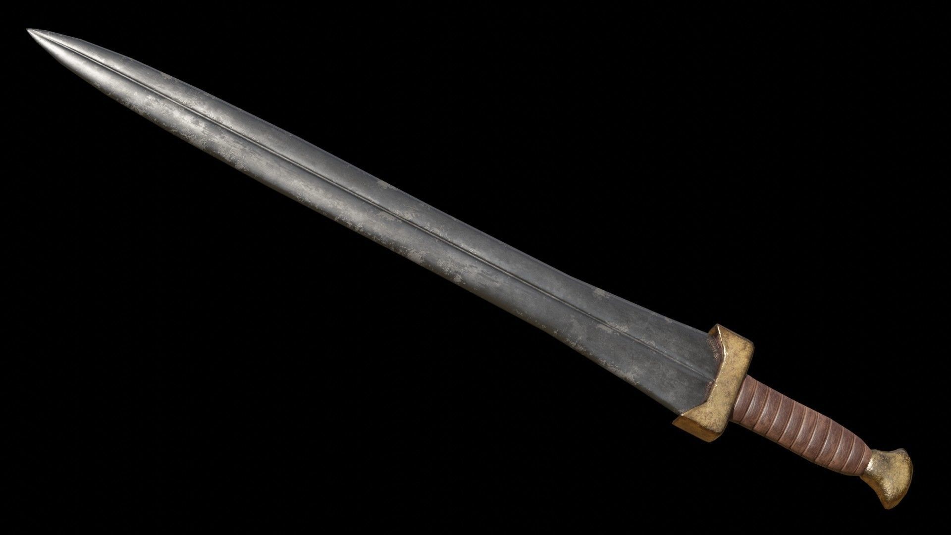 Greek Sword Xiphos Collection Low-poly 3D model_33