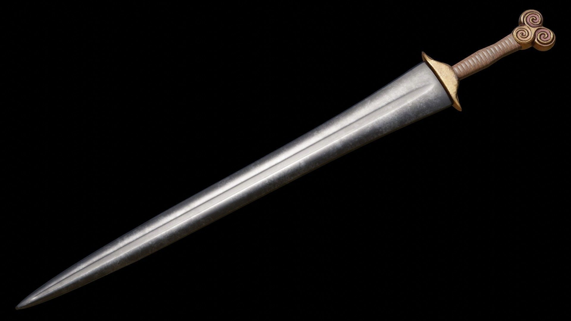 Greek Sword Xiphos Collection Low-poly 3D model_27