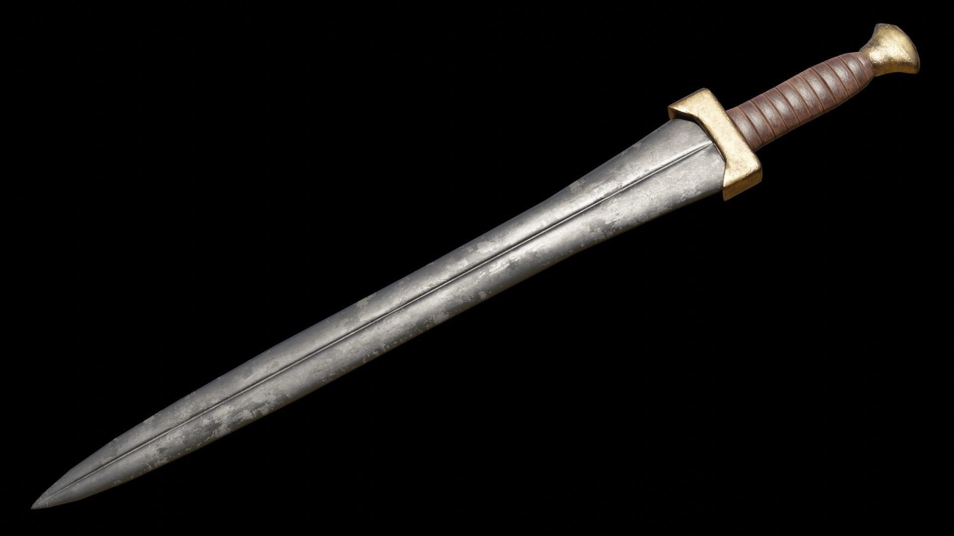 Greek Sword Xiphos Collection Low-poly 3D model_9