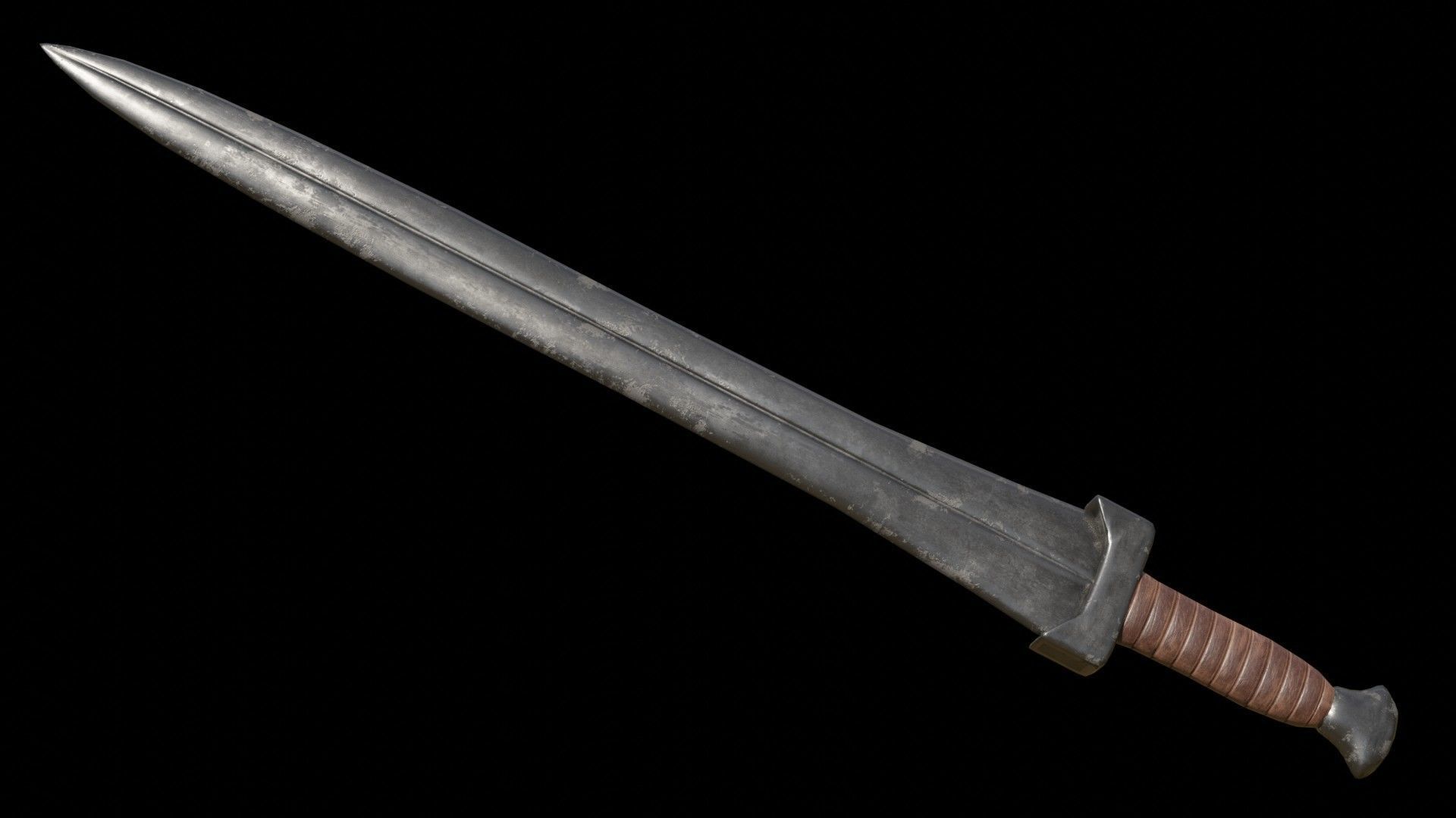 Greek Sword Xiphos Collection Low-poly 3D model_34