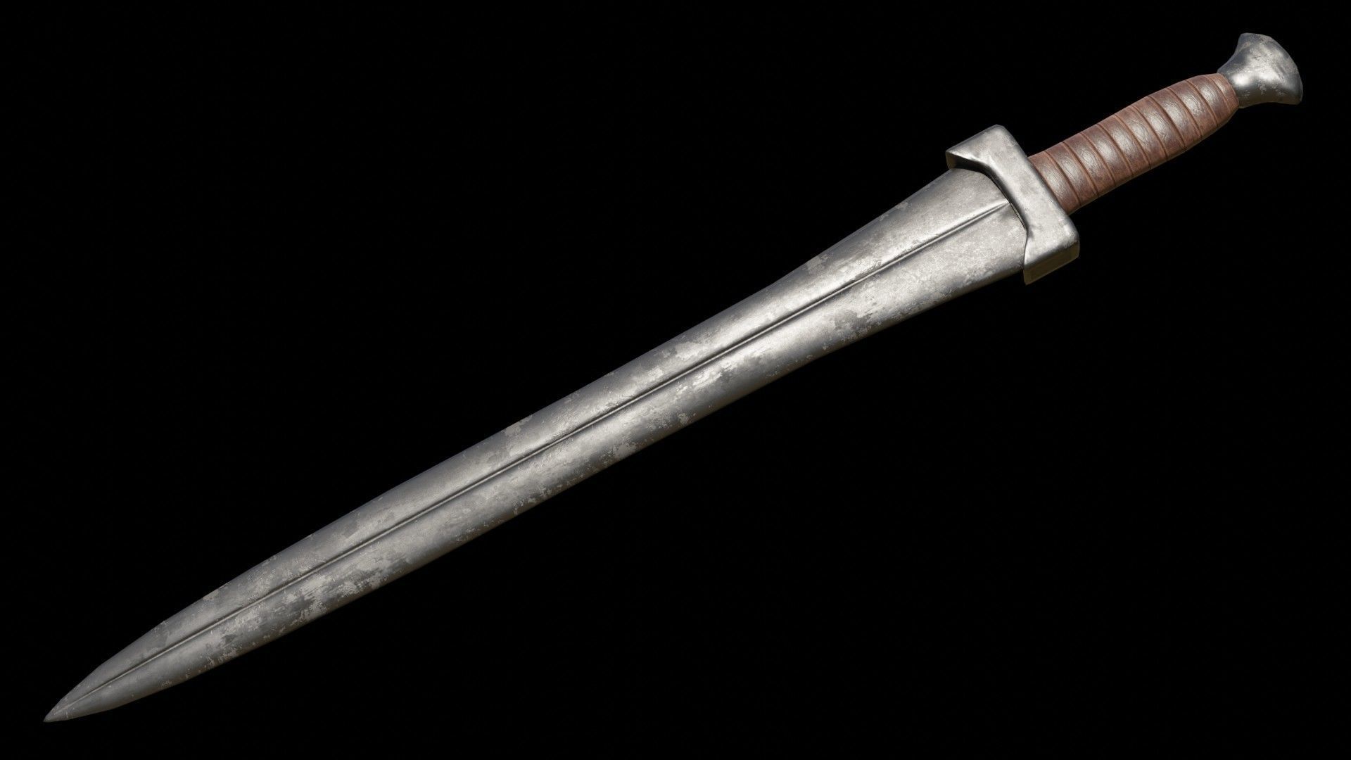Greek Sword Xiphos Collection Low-poly 3D model_10