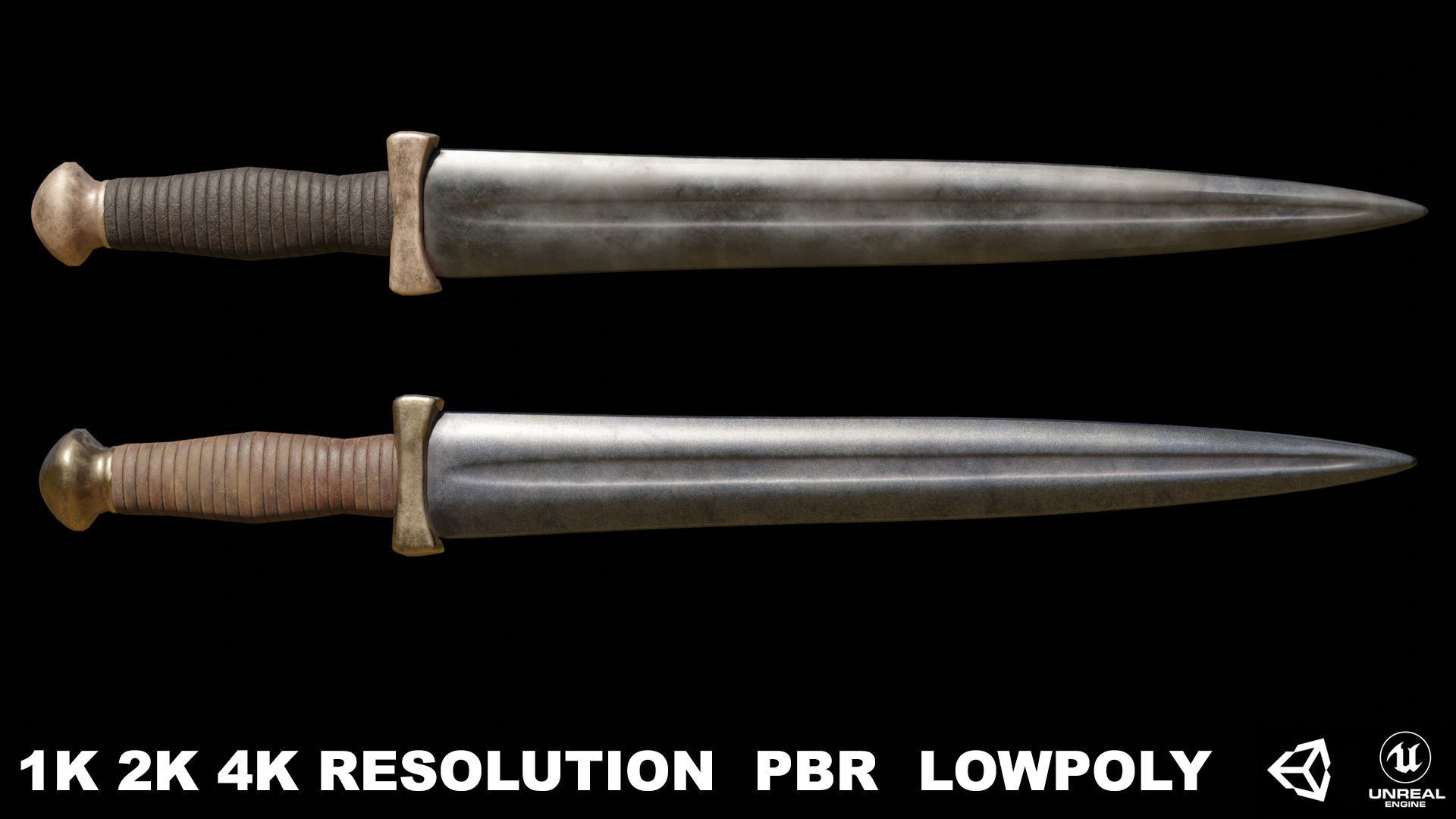 Greek Sword Xiphos Collection Low-poly 3D model_3