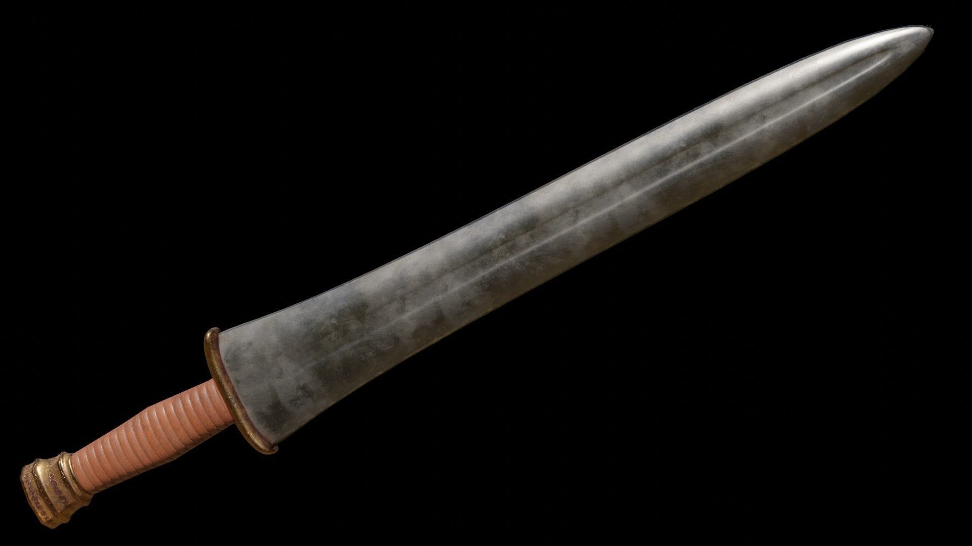 Greek Sword Xiphos Collection Low-poly 3D model_20