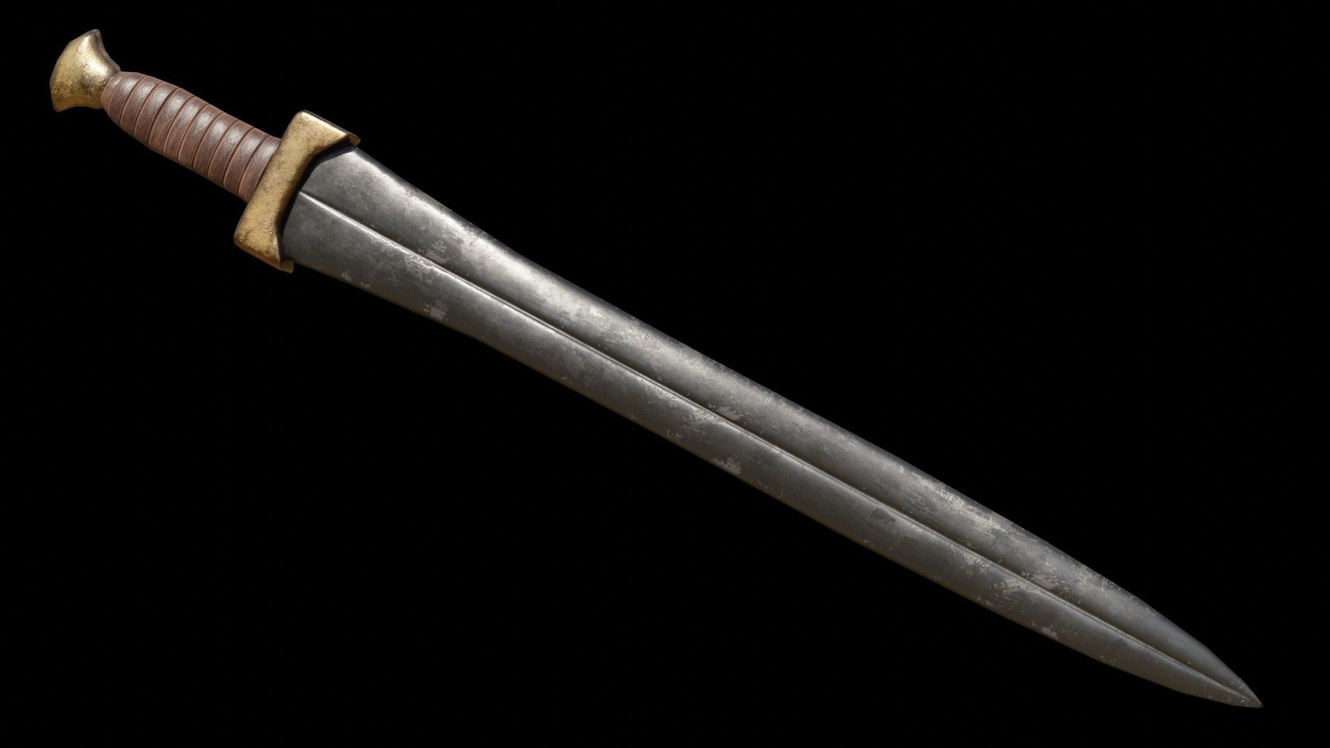 Greek Sword Xiphos Collection Low-poly 3D model_11