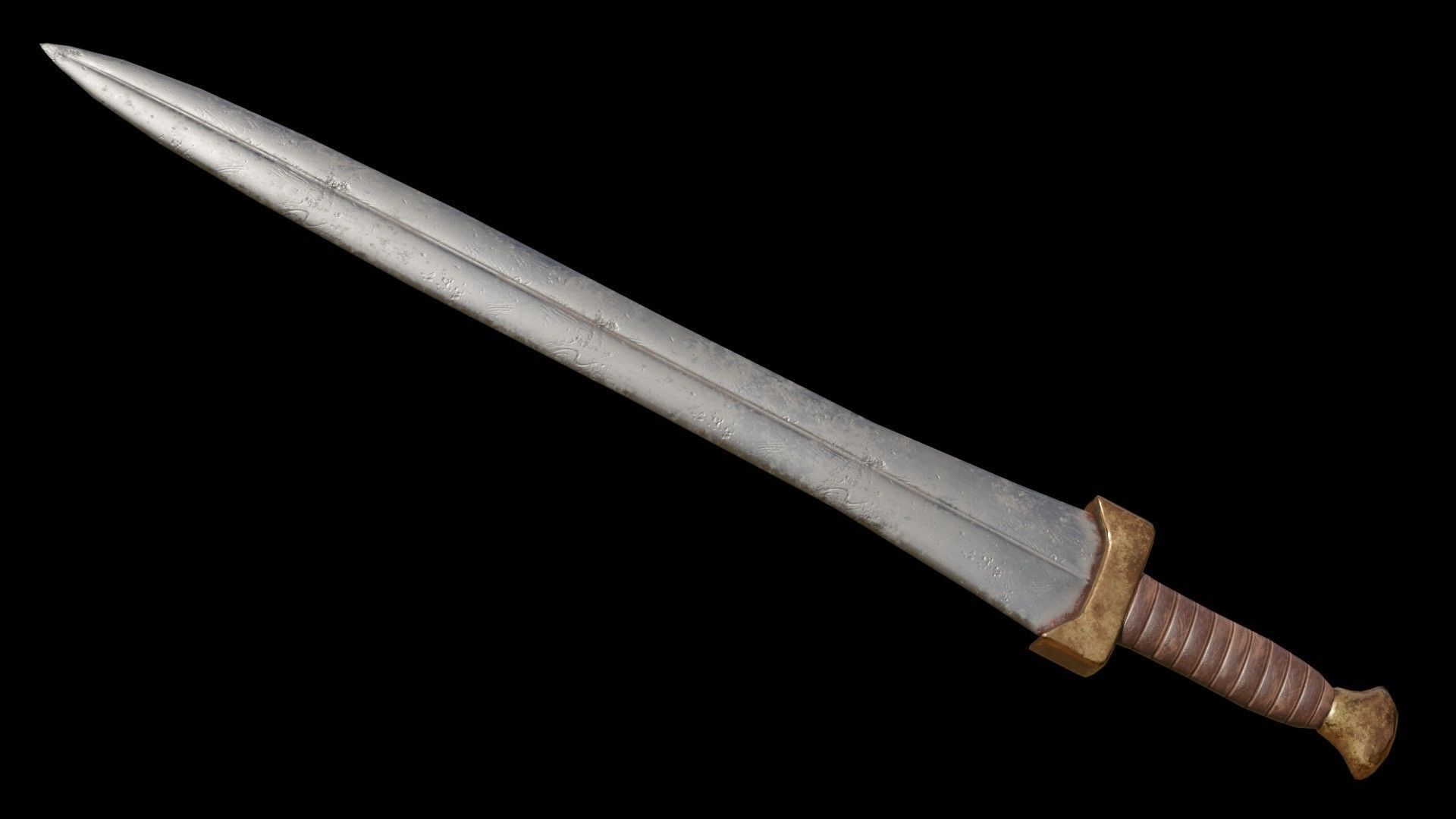 Greek Sword Xiphos Collection Low-poly 3D model_13