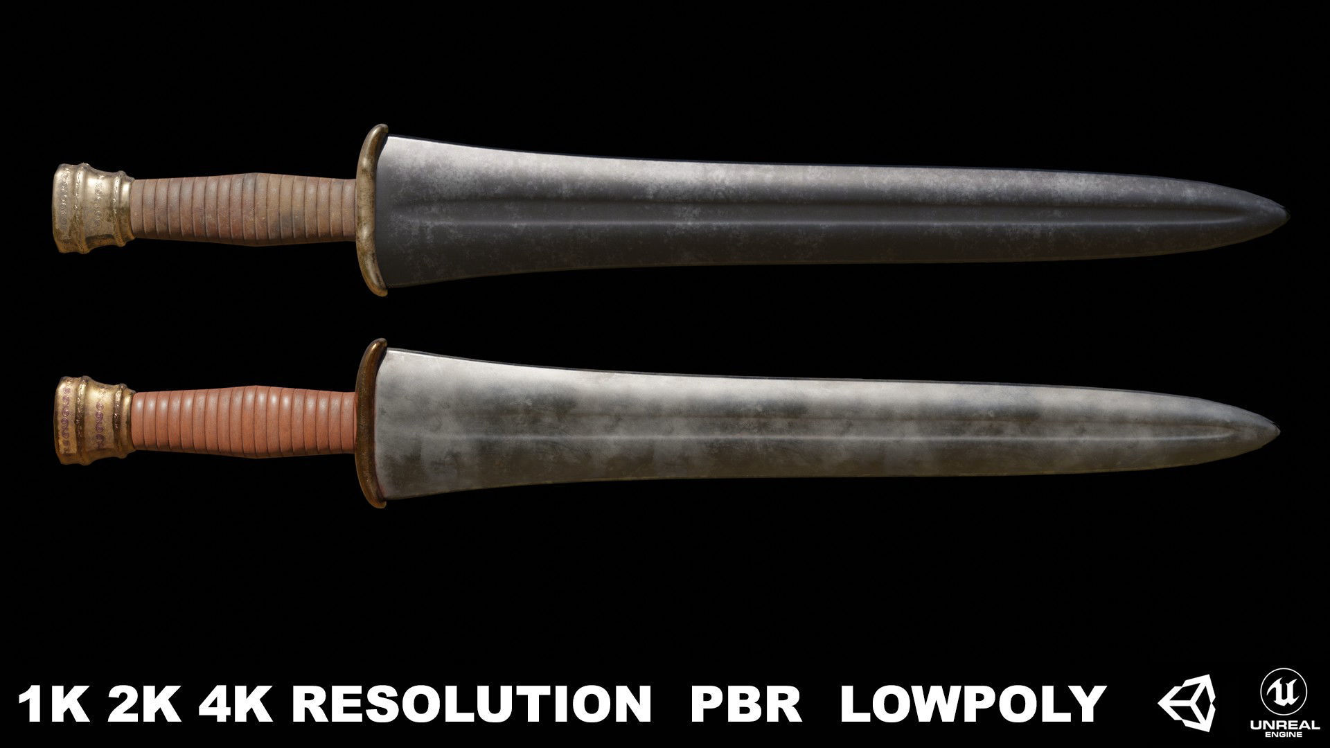 Greek Sword Xiphos Collection Low-poly 3D model_2