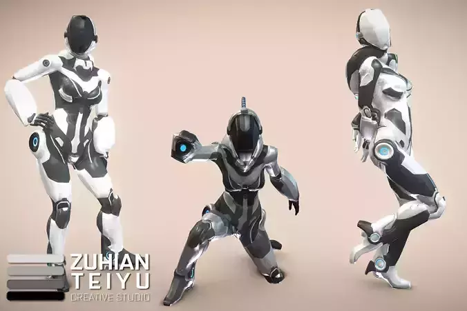 Astro Girl Low-poly 3D model