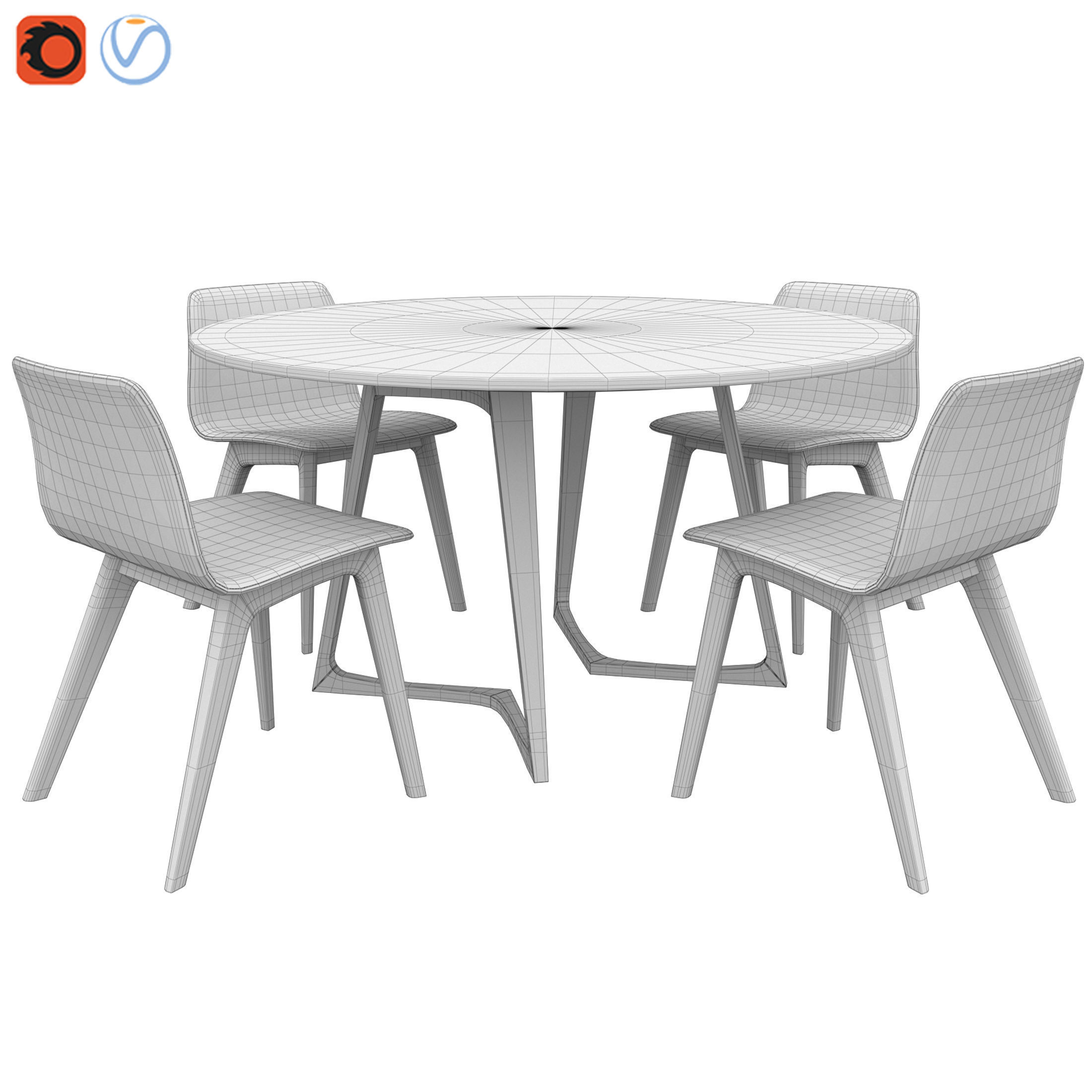 Morph Chair And Twist Table 3D model_3