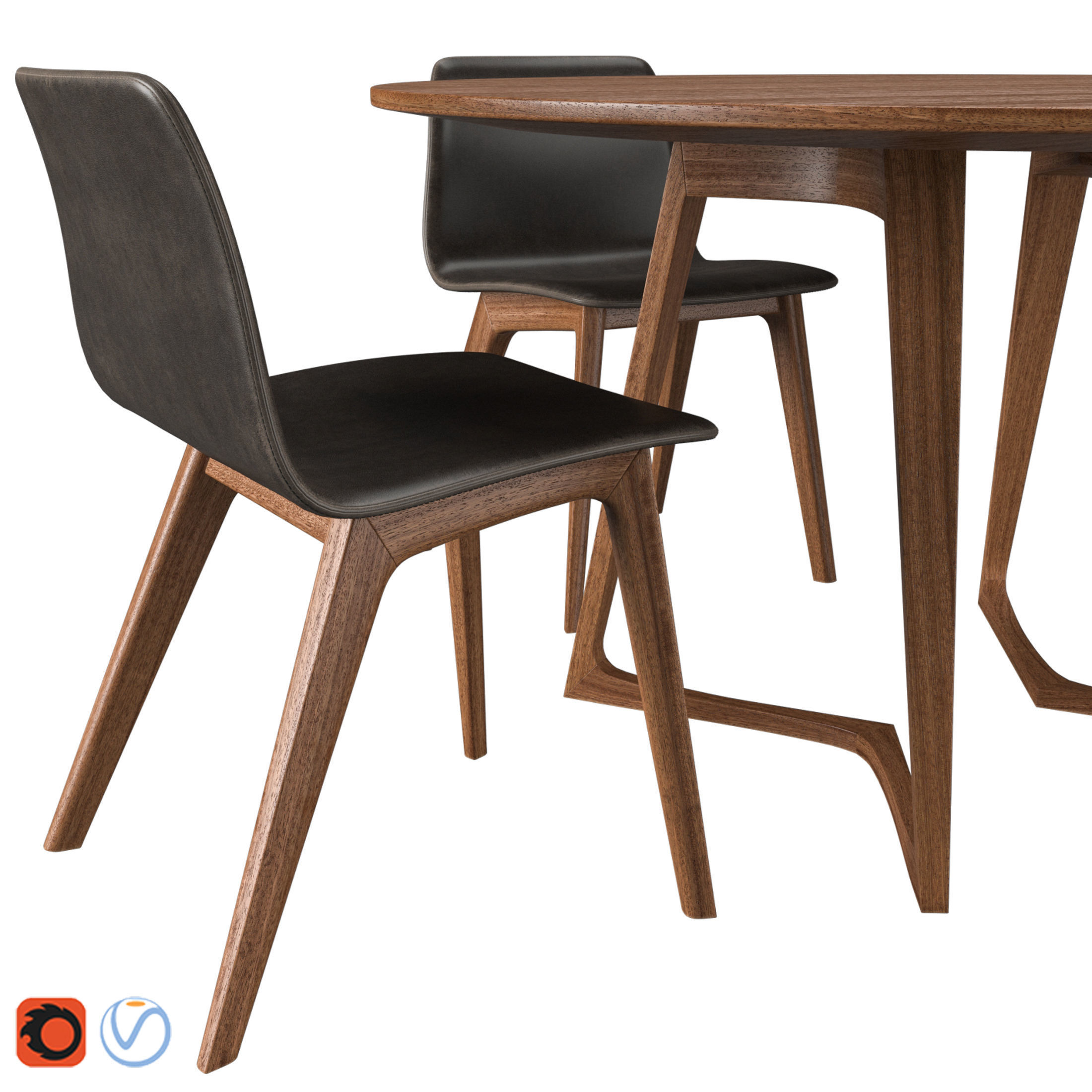 Morph Chair And Twist Table 3D model_2