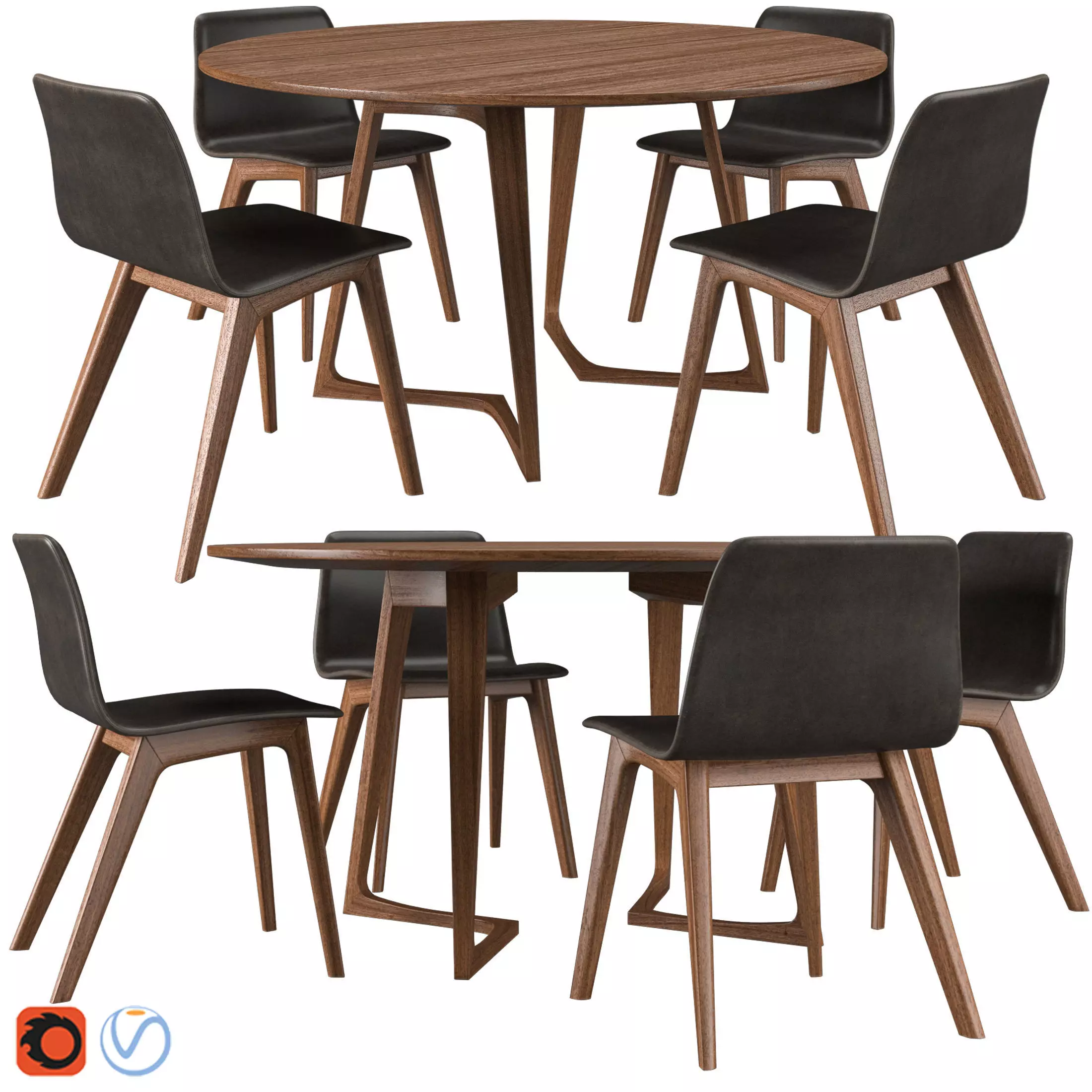 Morph Chair And Twist Table 3D model_0