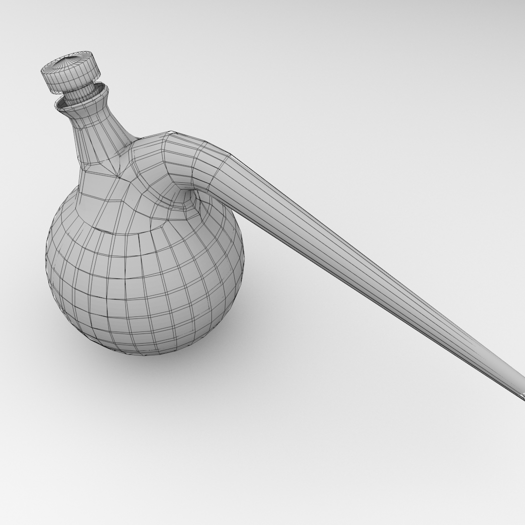 Retort glass pipe on table 3D model_4